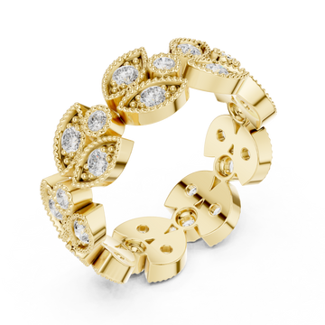 Gold Muse Embrace Gem Encircle Ring Right View