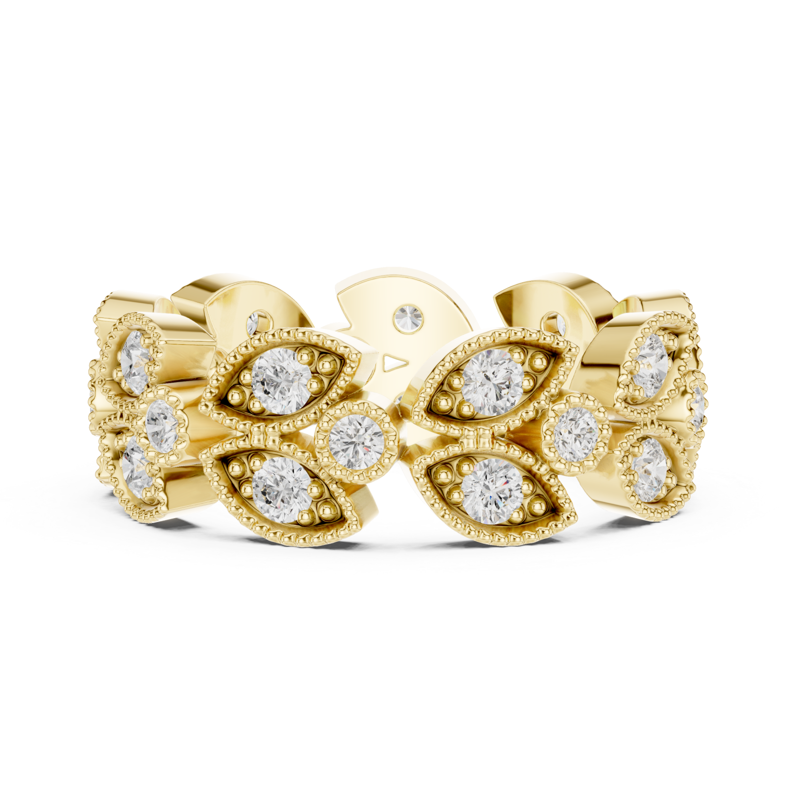  Gold Muse Embrace Gem Encircle Ring Side View