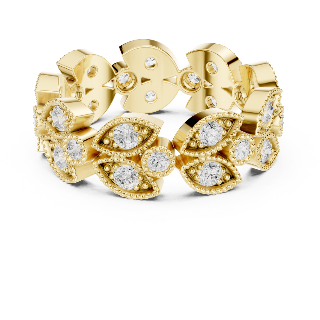 Gold Muse Embrace Gem Encircle Ring Right View