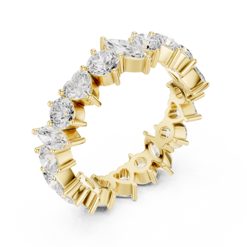 Gold Radiant Crown Embrace Eternity Band Ring Right View