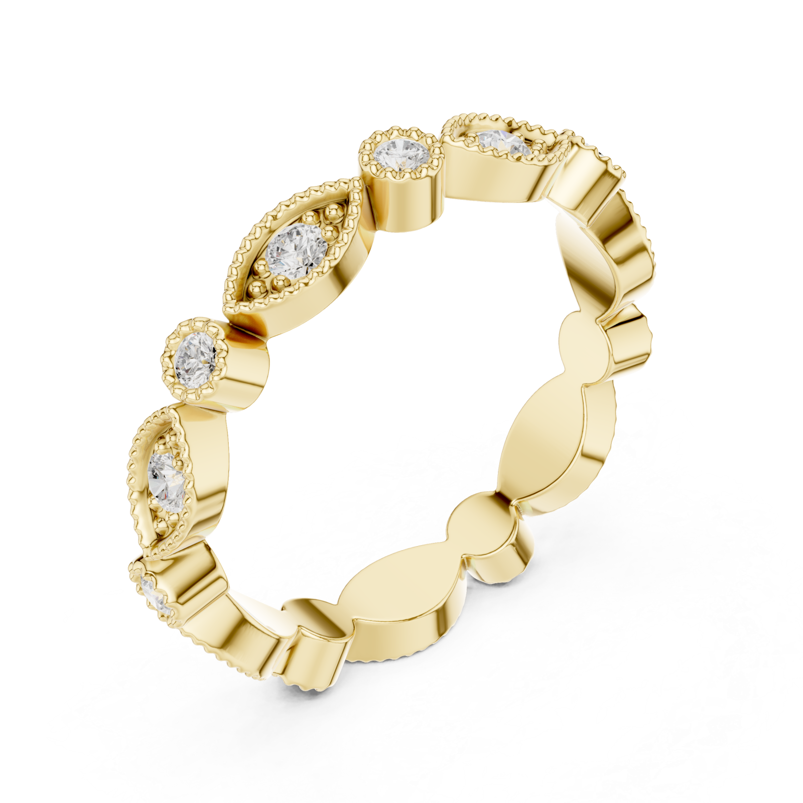 Gold Golden Petal Reflection Ring Right View