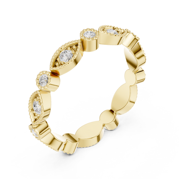 Gold Golden Petal Reflection Ring Right View