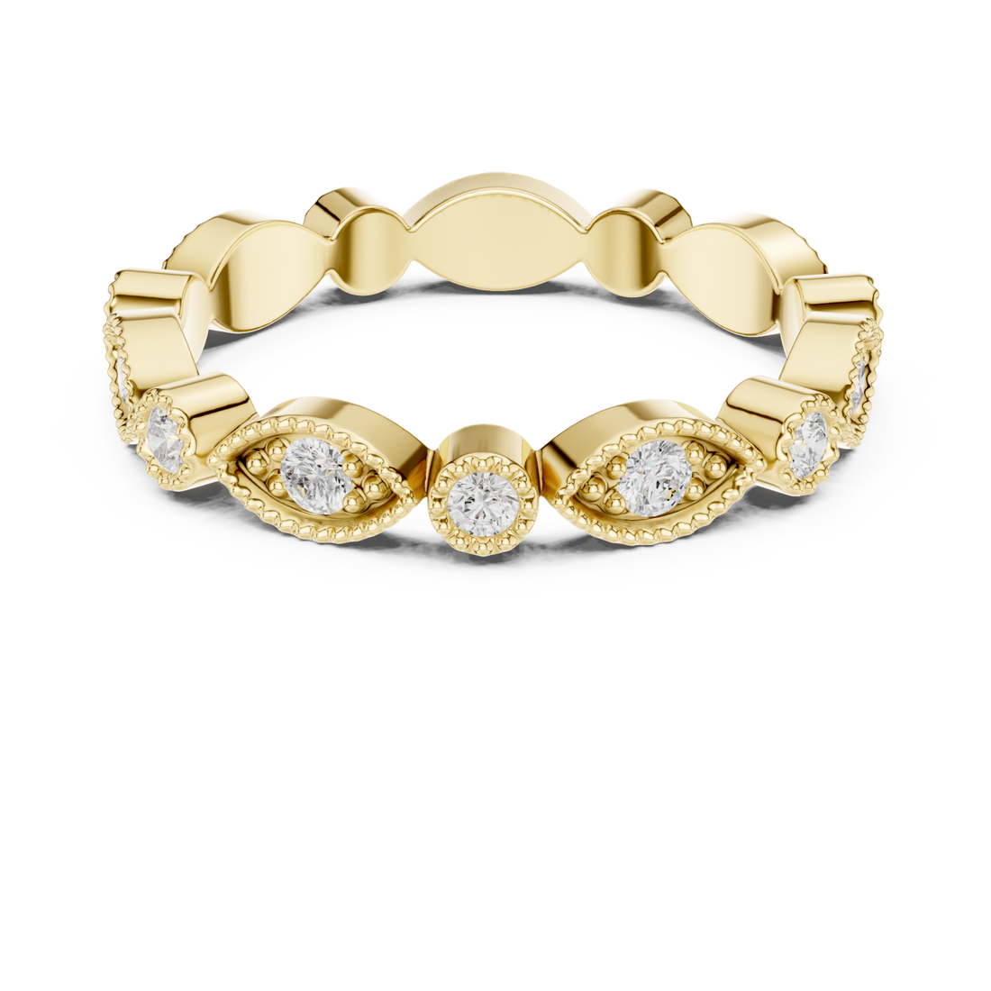 Gold Golden Petal Reflection Ring Right View