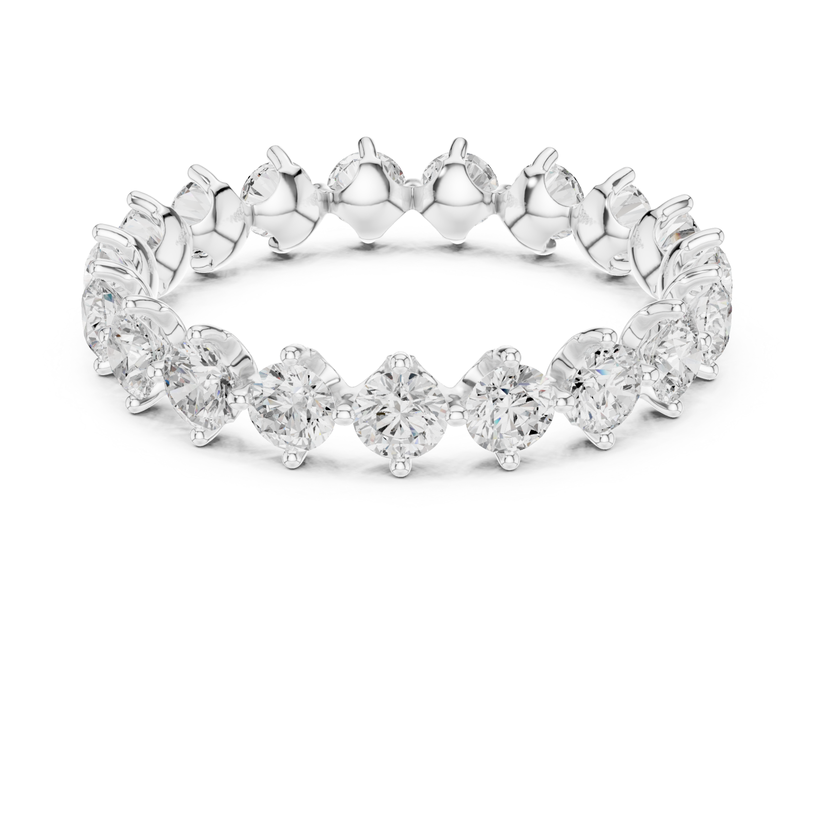  White Gold Luminescent Harmony Signature Ring Front View