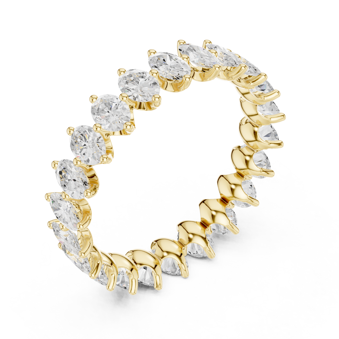 Gold Radiant Crest Prong Set Ring Right View