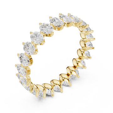 Gold Radiant Crest Prong Set Ring Right View