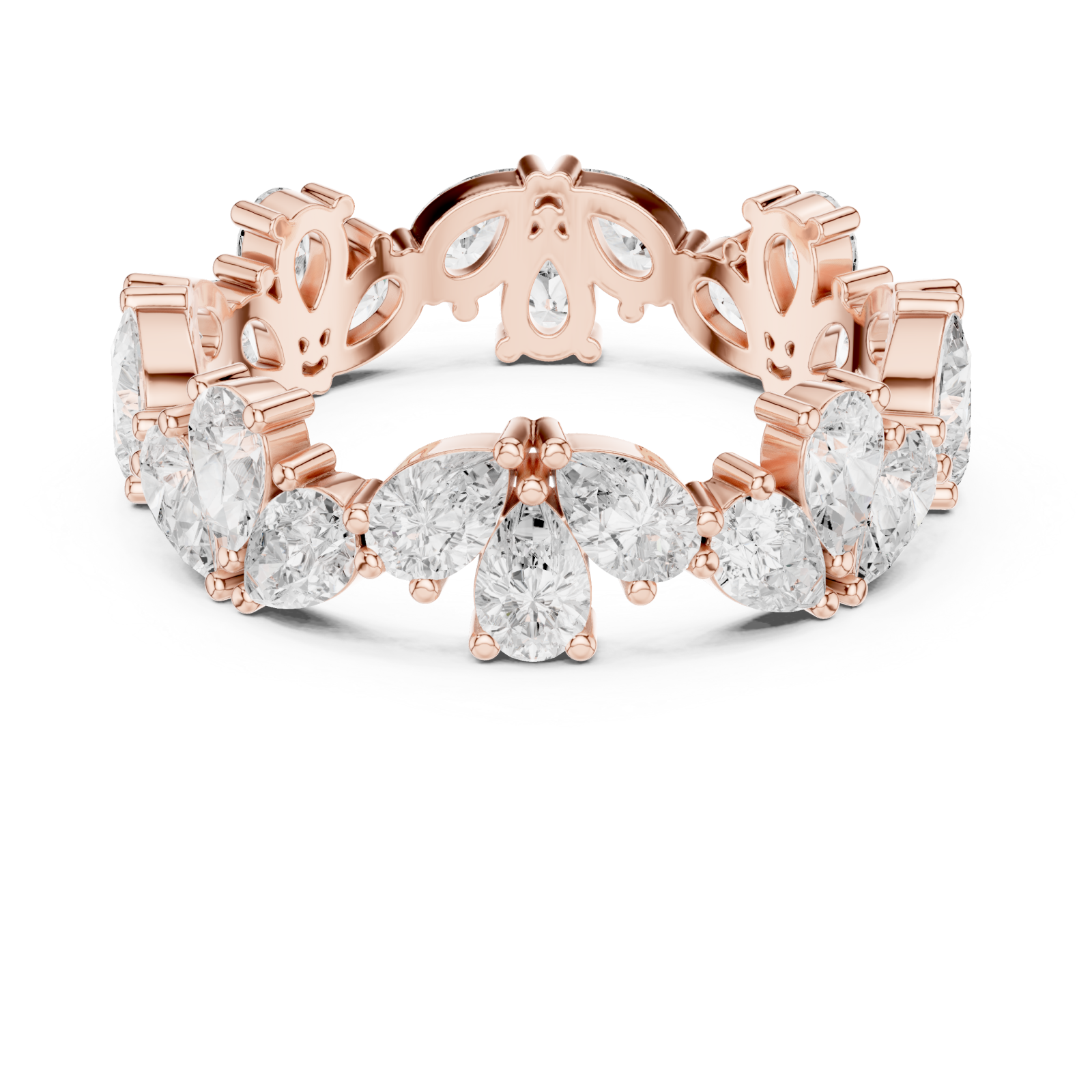  Rose Gold Celestial Grace Eternity Bloom Ring Front View