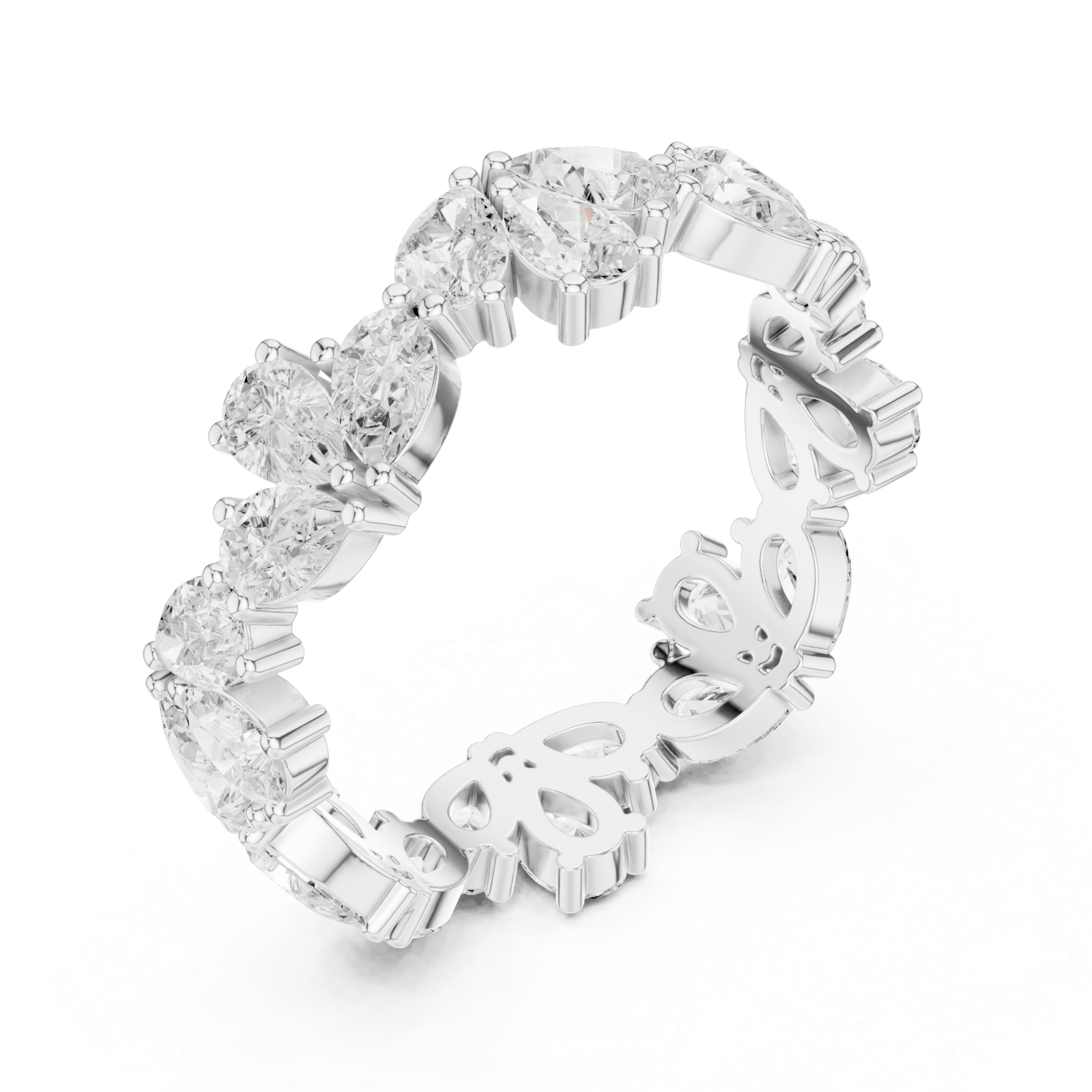  White Gold Celestial Grace Eternity Bloom Ring Right View