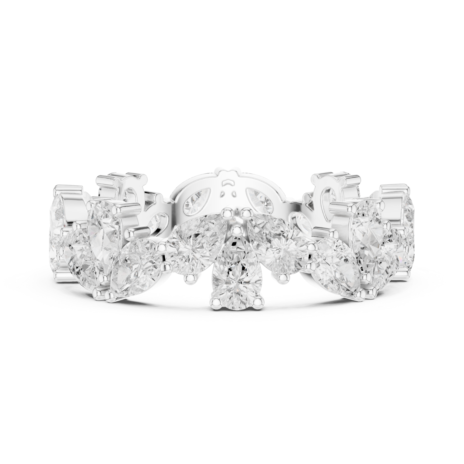  White Gold Celestial Grace Eternity Bloom Ring Side View
