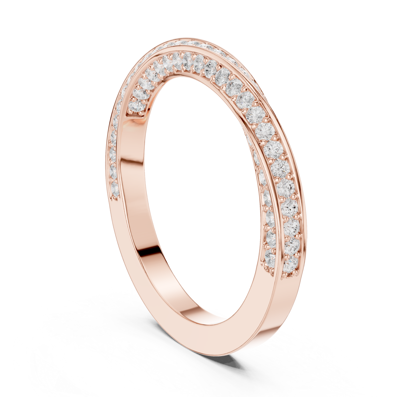  Rose Gold Timeless Radiance Wrapped Contour Band Left View