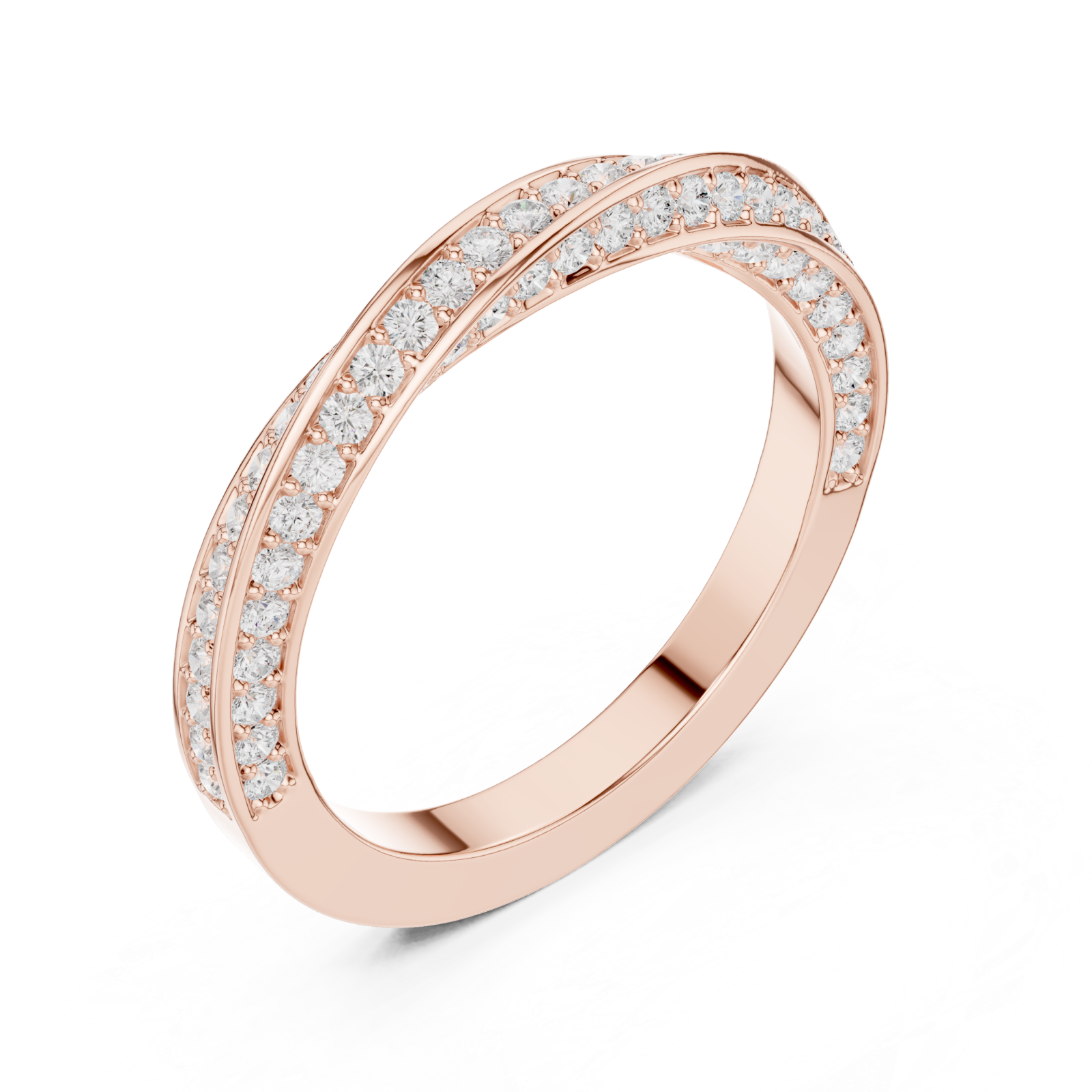  Rose Gold Timeless Radiance Wrapped Contour Band Right View