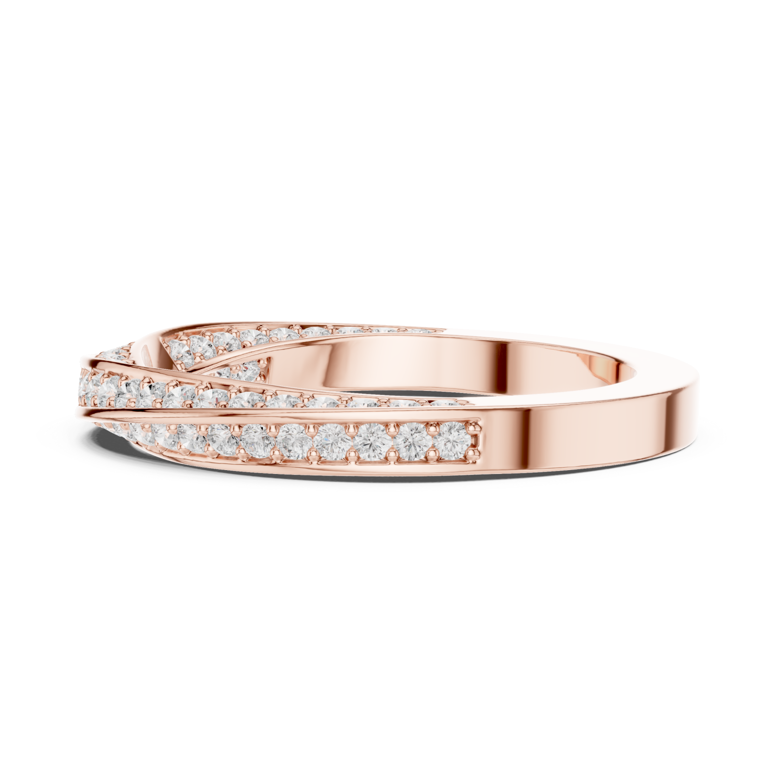  Rose Gold Timeless Radiance Wrapped Contour Band Side View