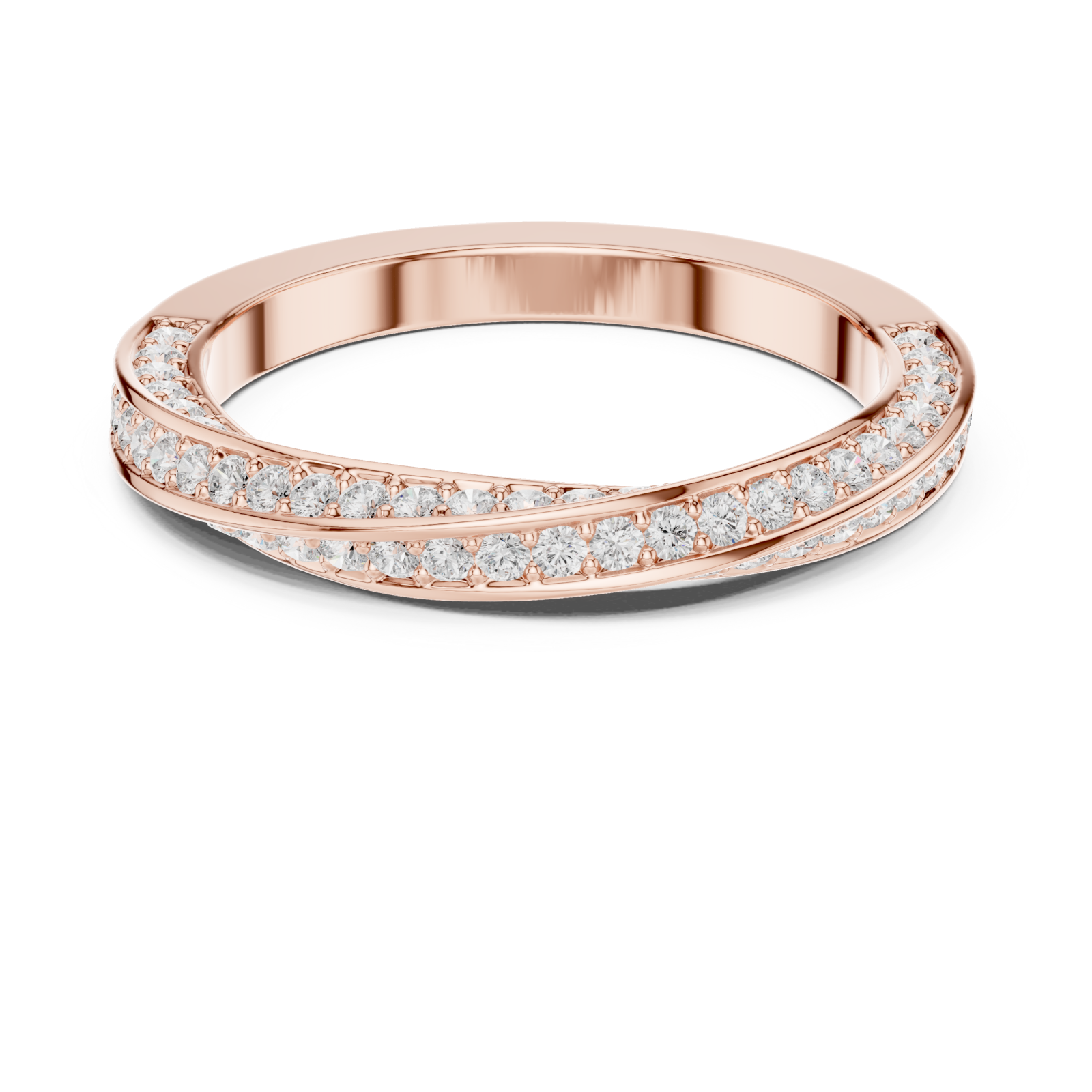 Rose Gold Timeless Radiance Wrapped Contour Band Front View