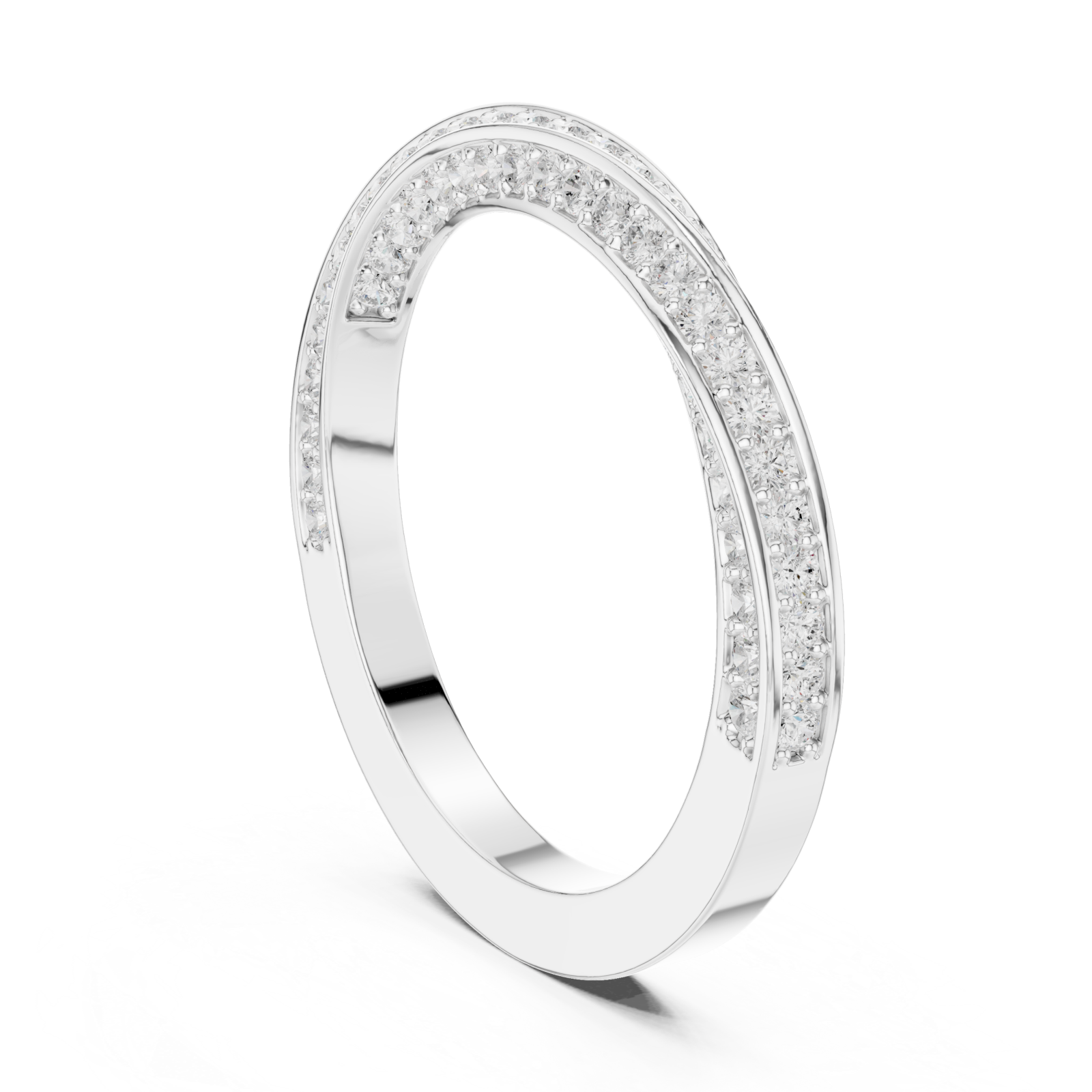  White Gold Timeless Radiance Wrapped Contour Band Left View