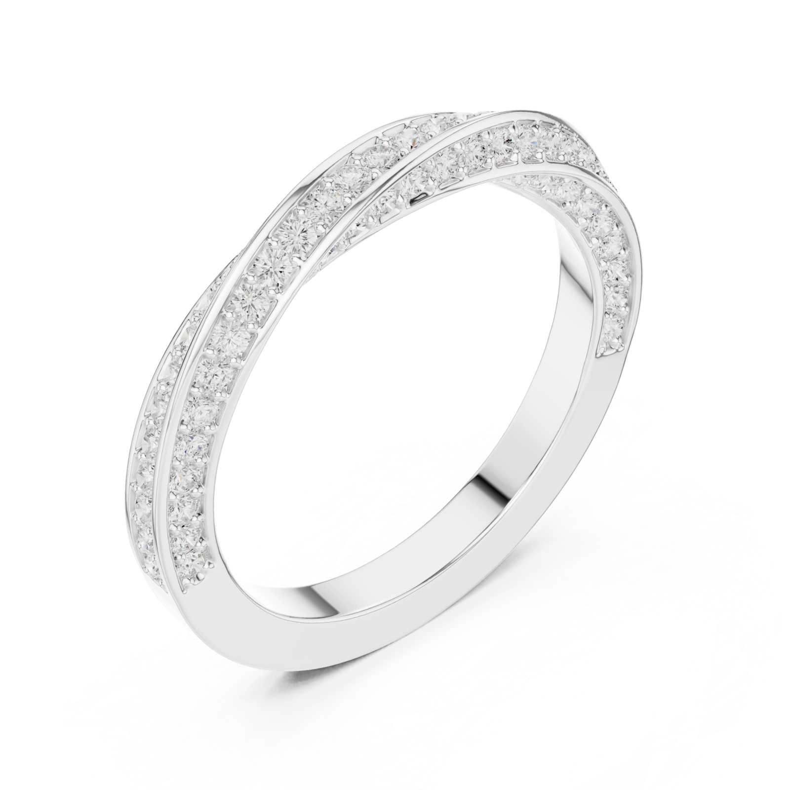  White Gold Timeless Radiance Wrapped Contour Band Right View
