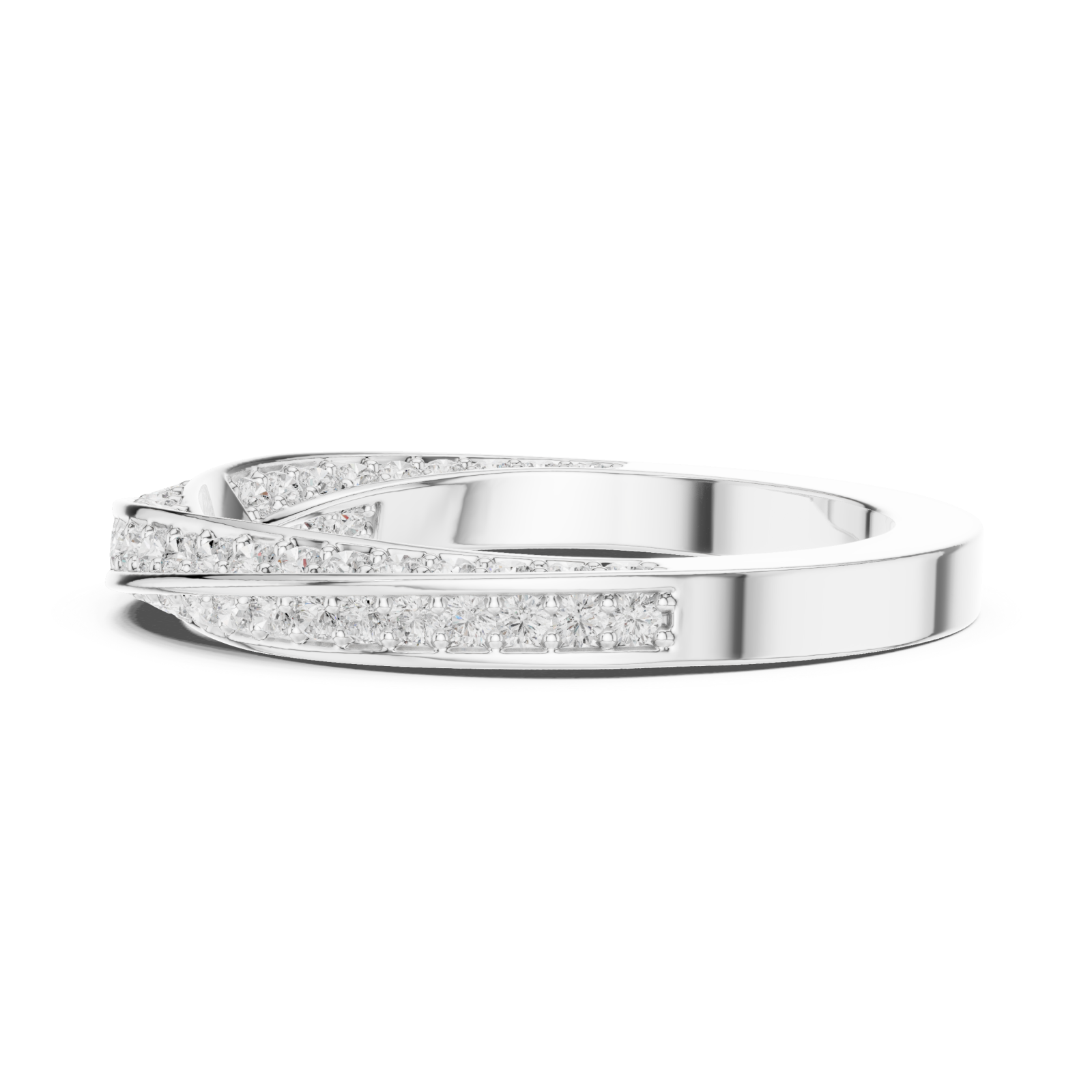  White Gold Timeless Radiance Wrapped Contour Band Side View