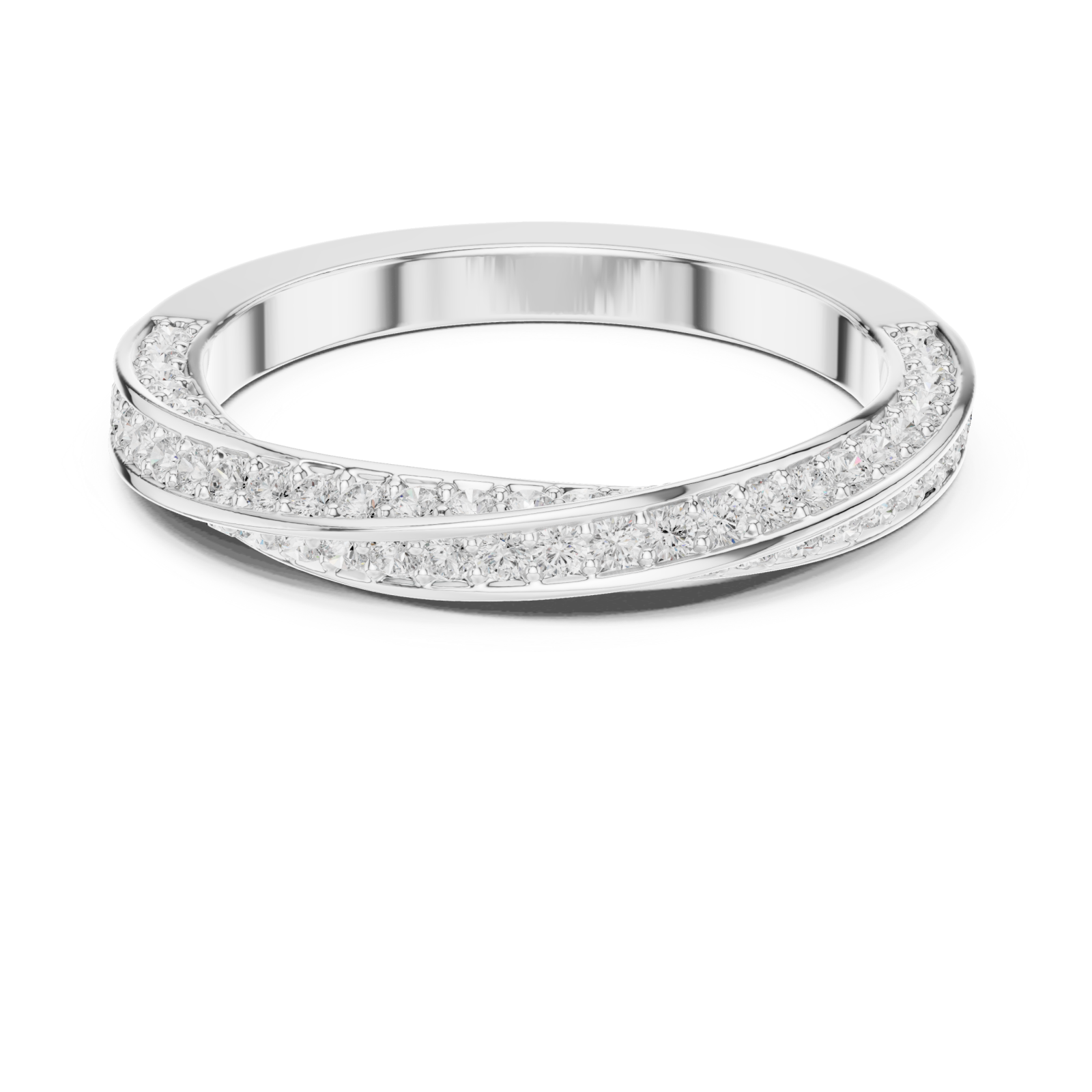  White Gold Timeless Radiance Wrapped Contour Band Front View