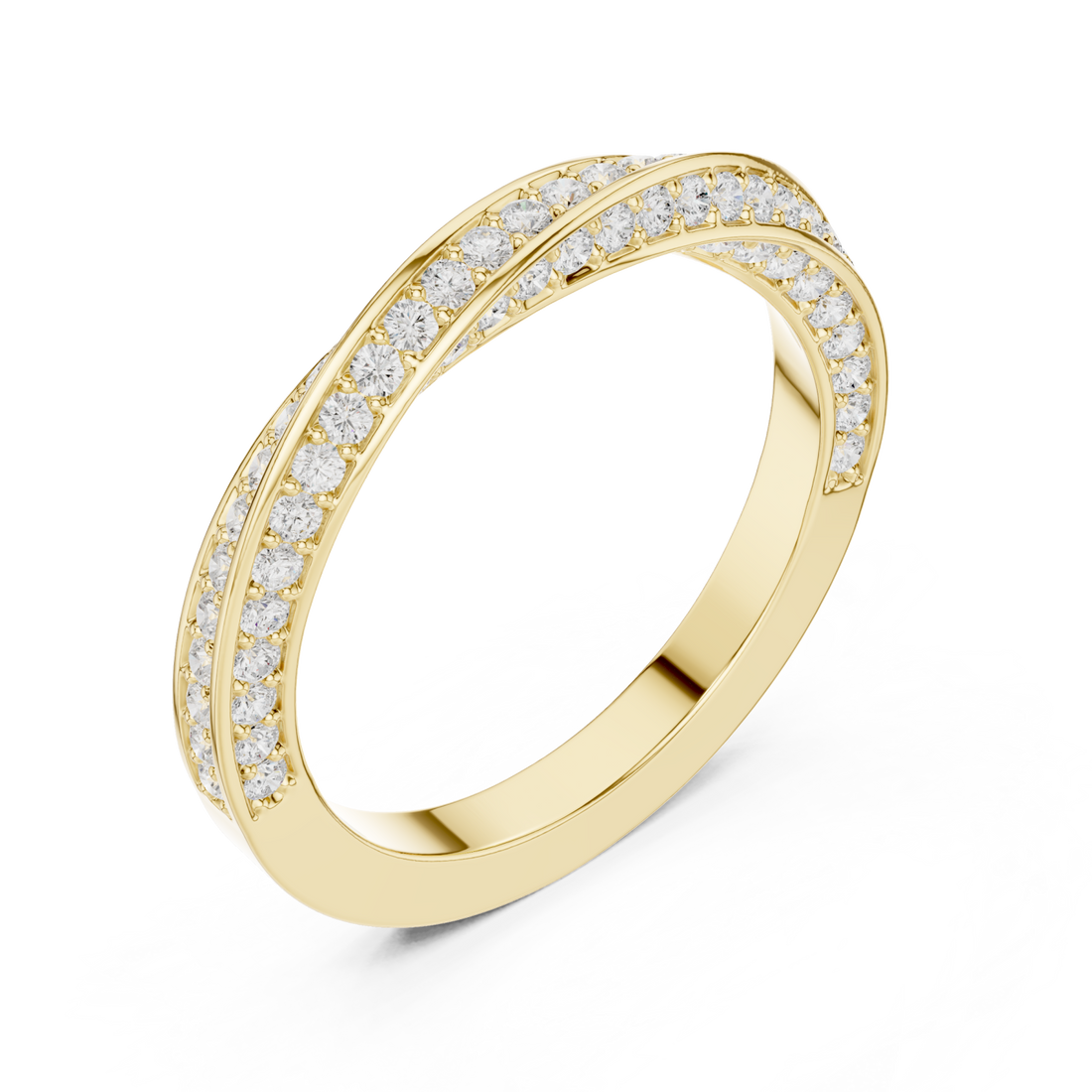 Gold Timeless Radiance Wrapped Contour Band Right View