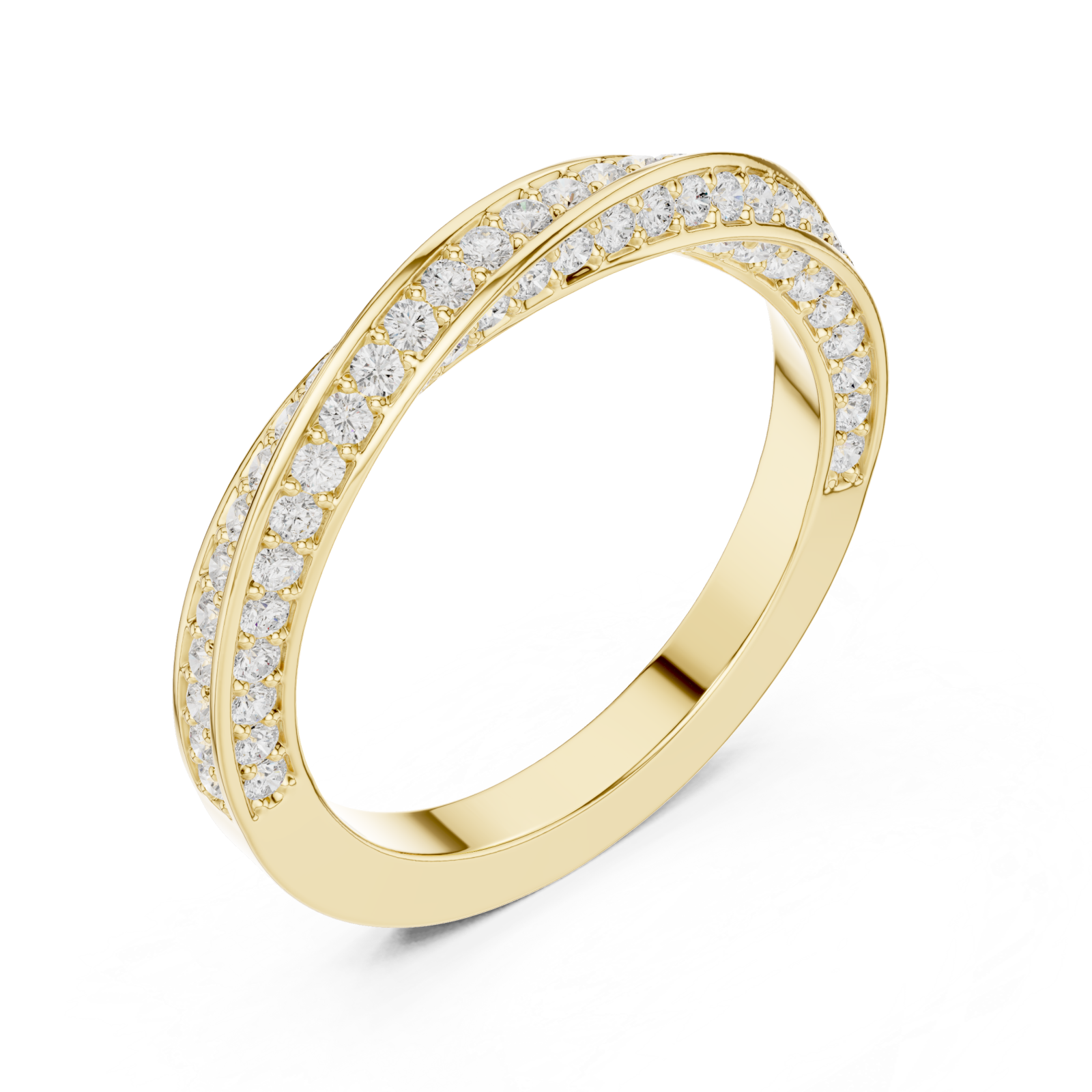Gold Timeless Radiance Wrapped Contour Band Right View