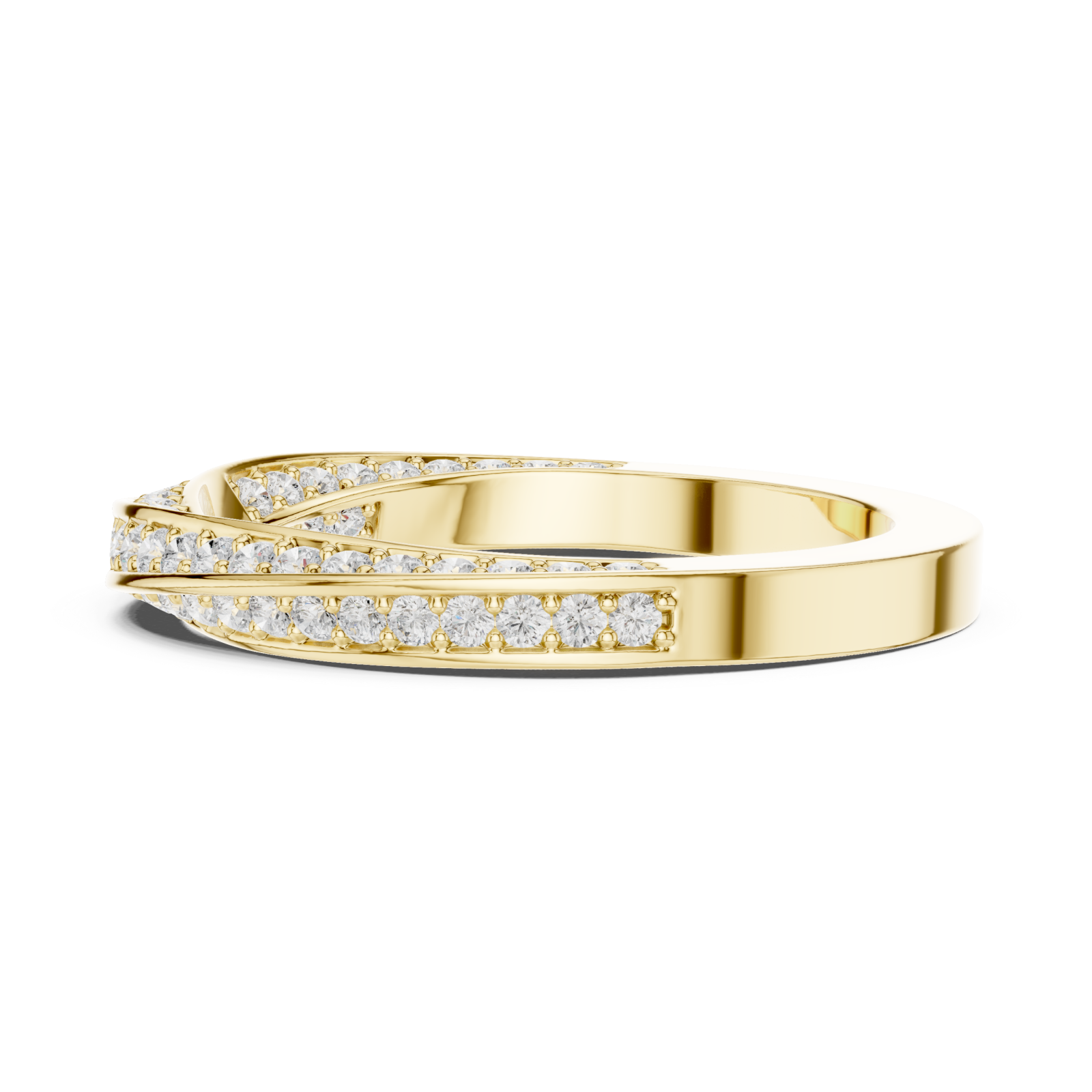  Gold Timeless Radiance Wrapped Contour Band Side View