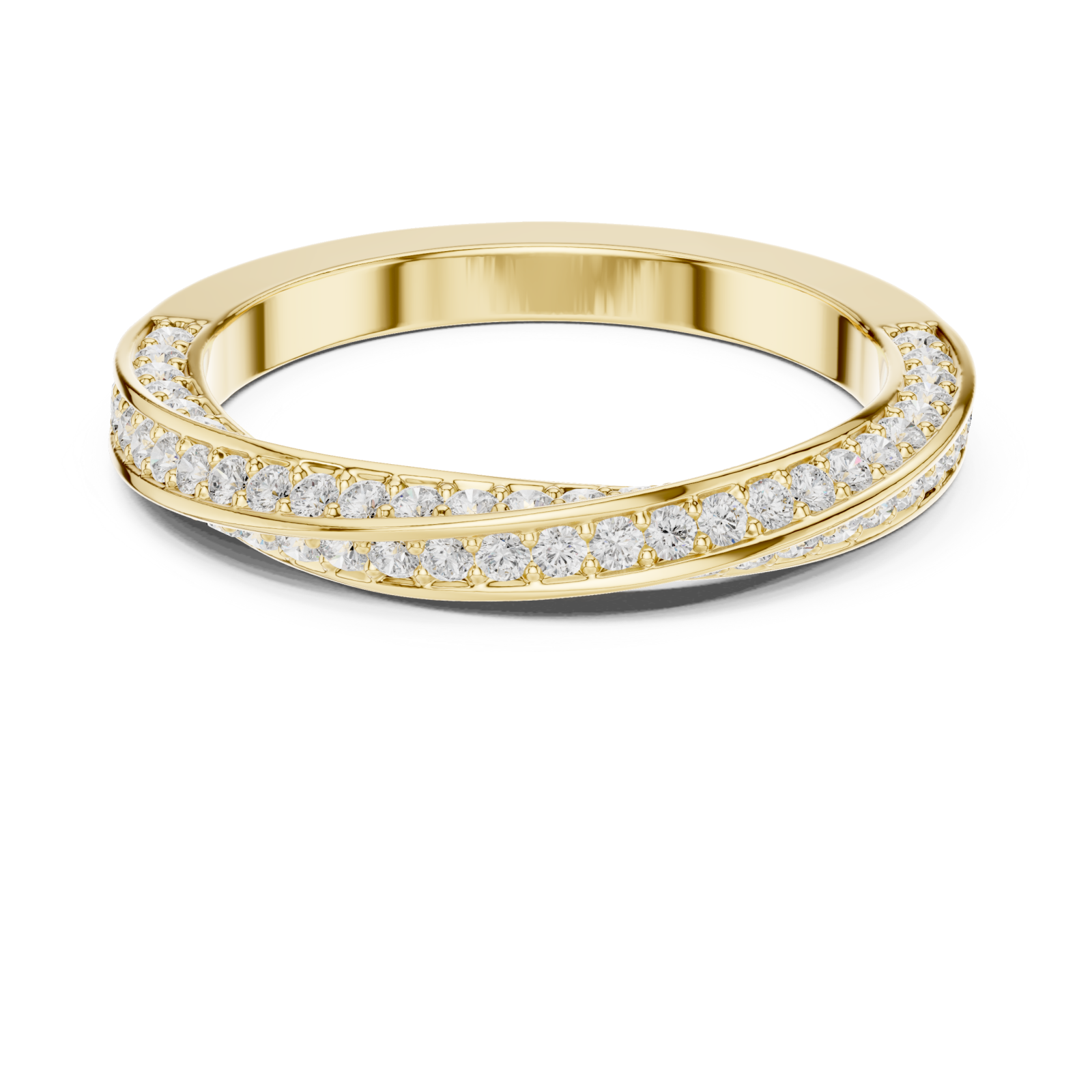  Gold Timeless Radiance Wrapped Contour Band Front View