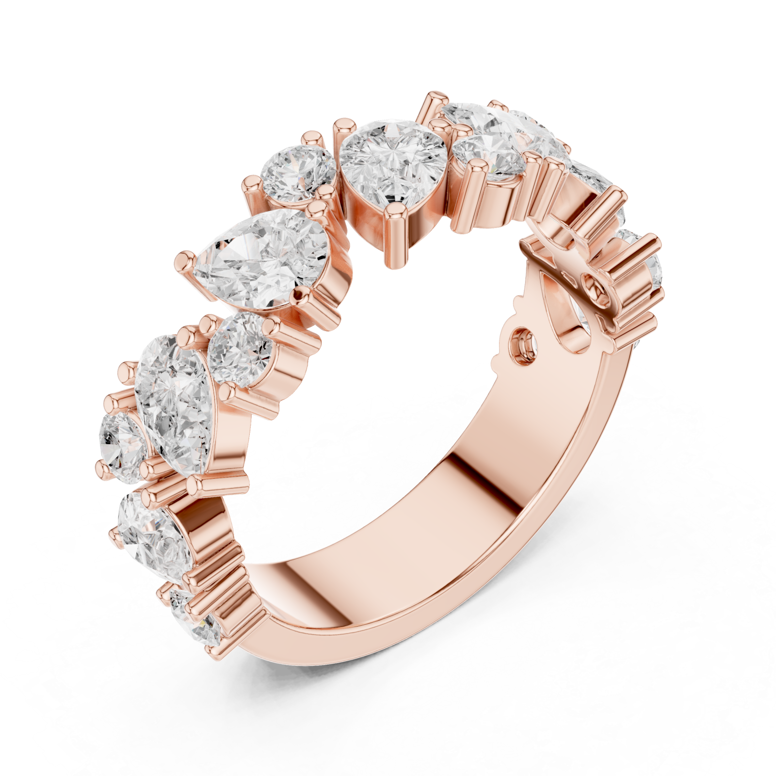  Rose Gold Grand Opera Cluster Ring Right View