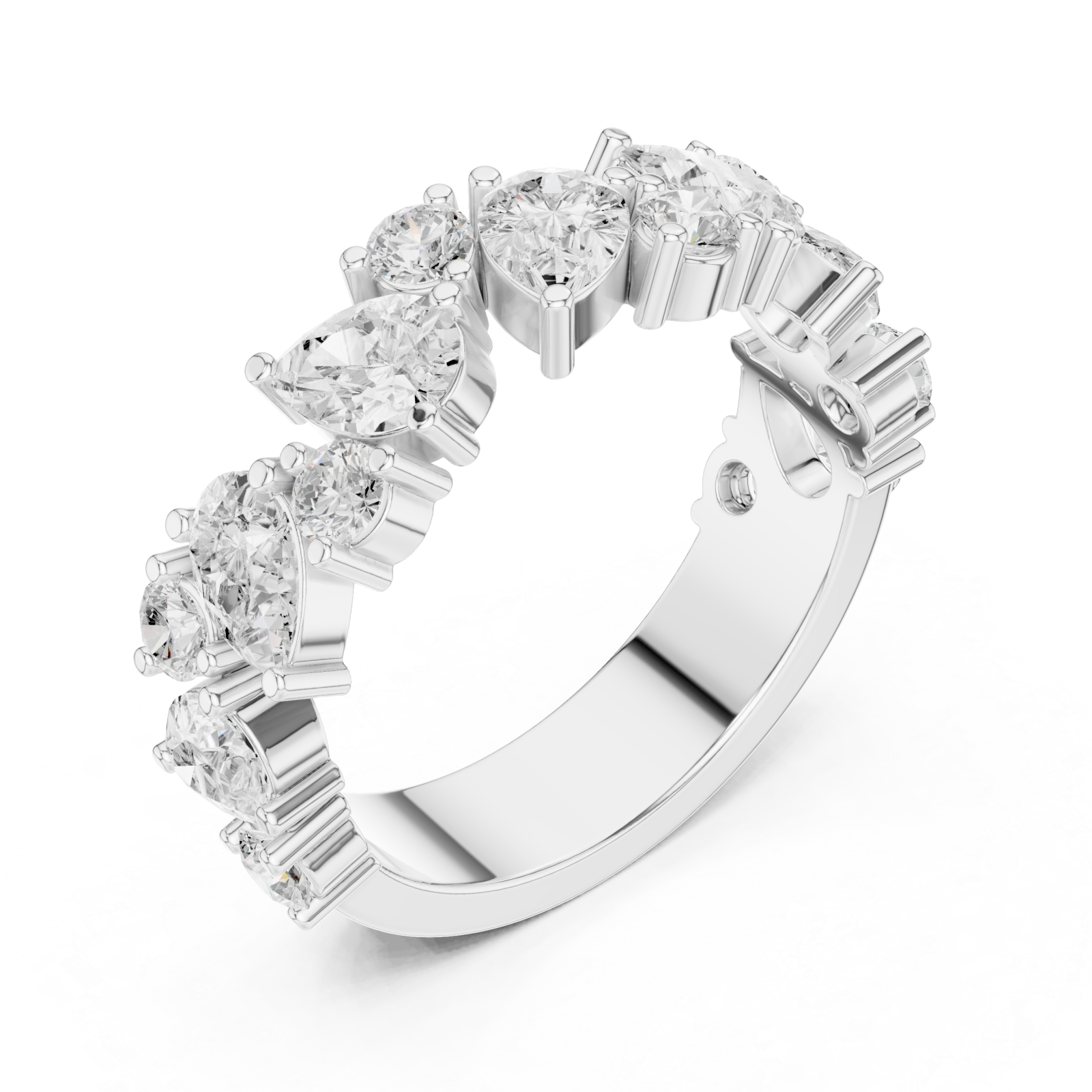  White Gold Grand Opera Cluster Ring Right View