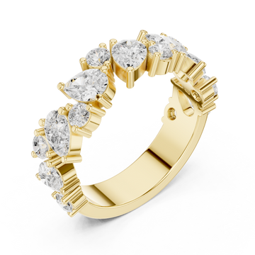Gold Grand Opera Cluster Ring Right View