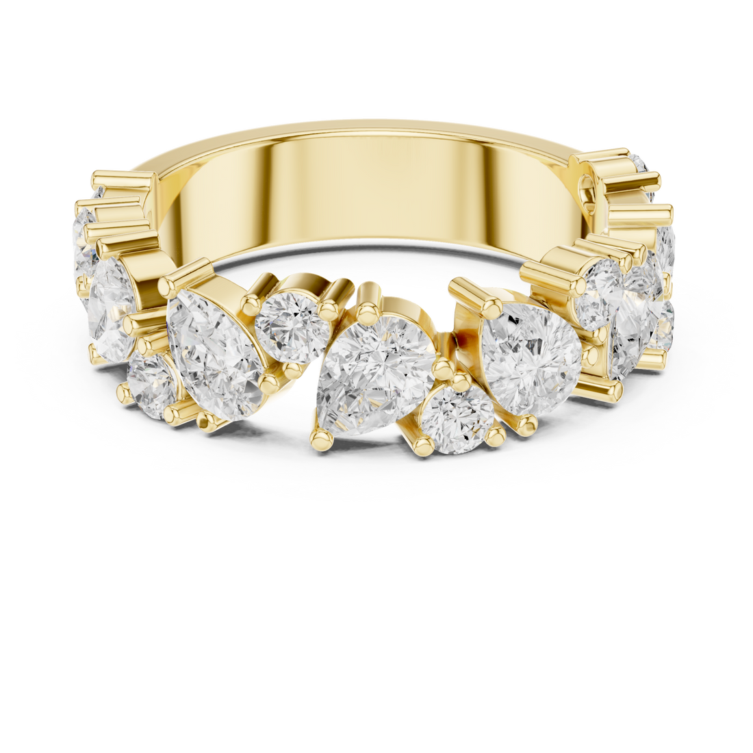 Gold Grand Opera Cluster Ring Right View