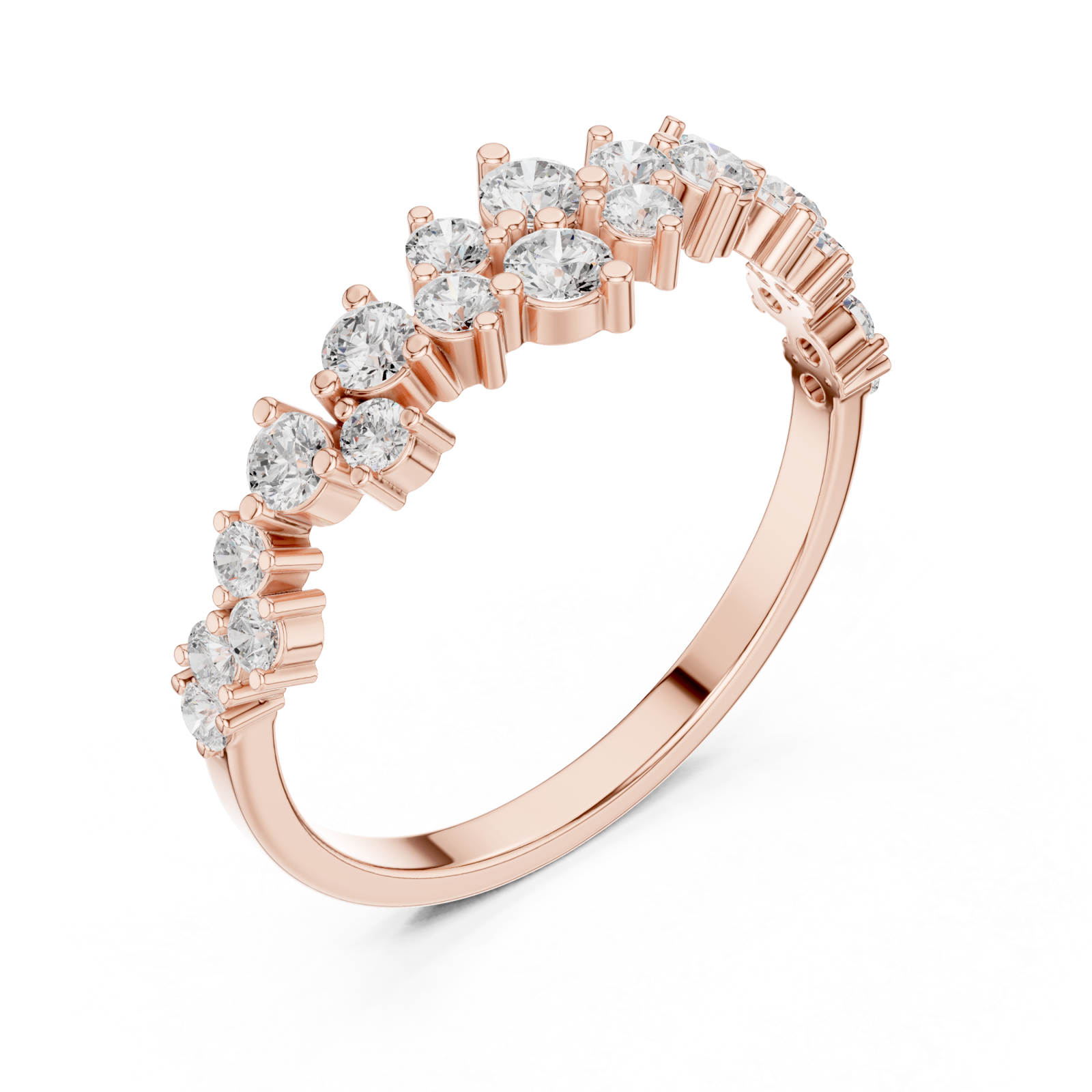  Rose Gold Dazzle Crown Eternity Ring Right View