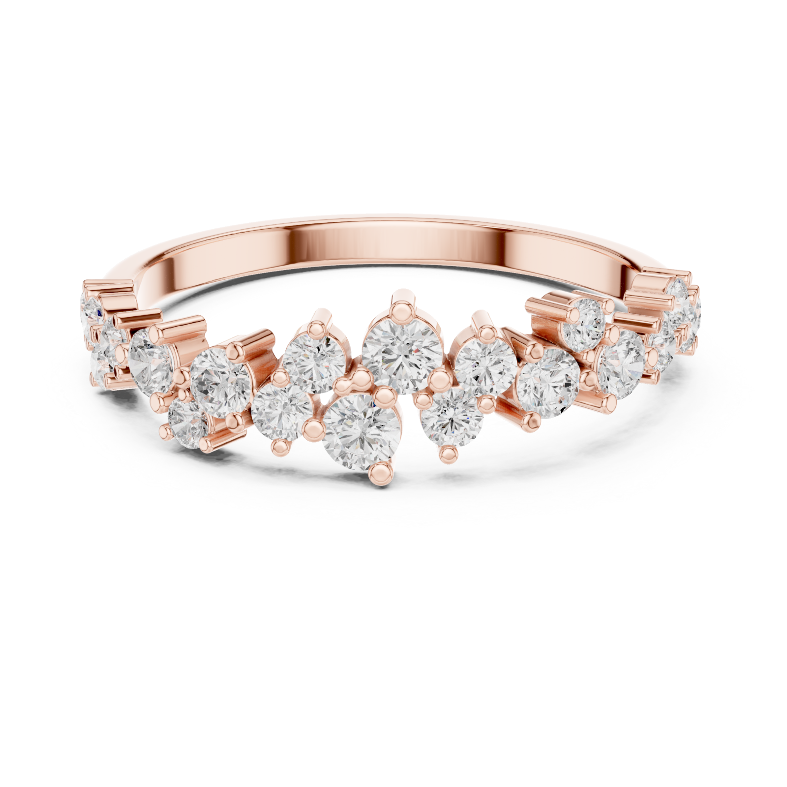  Rose Gold Dazzle Crown Eternity Ring Front View