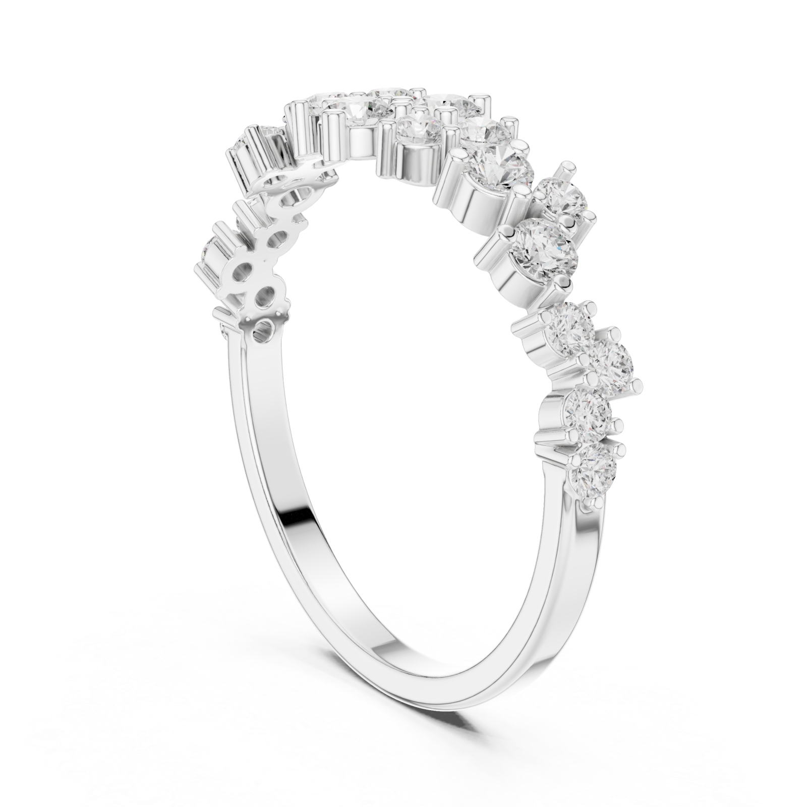  White Gold Dazzle Crown Eternity Ring Left View