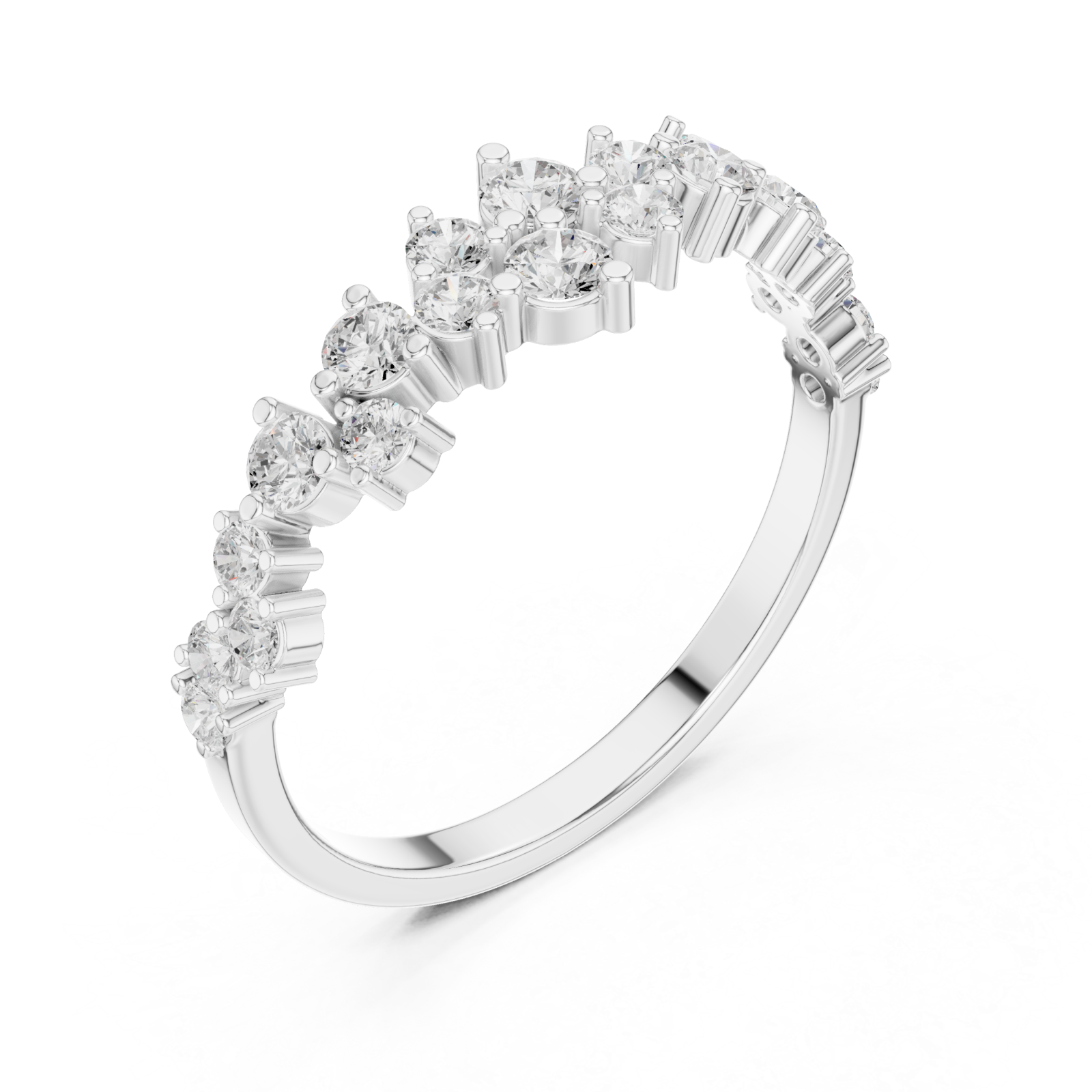  White Gold Dazzle Crown Eternity Ring Right View