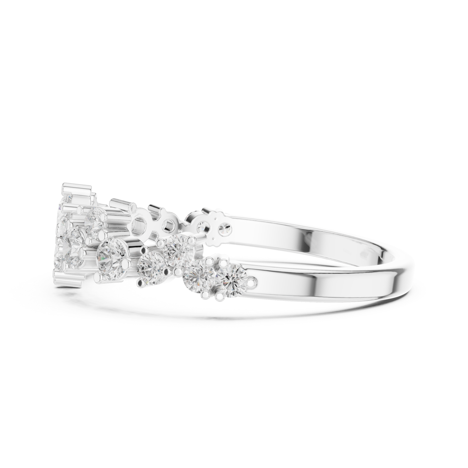  White Gold Dazzle Crown Eternity Ring Side View