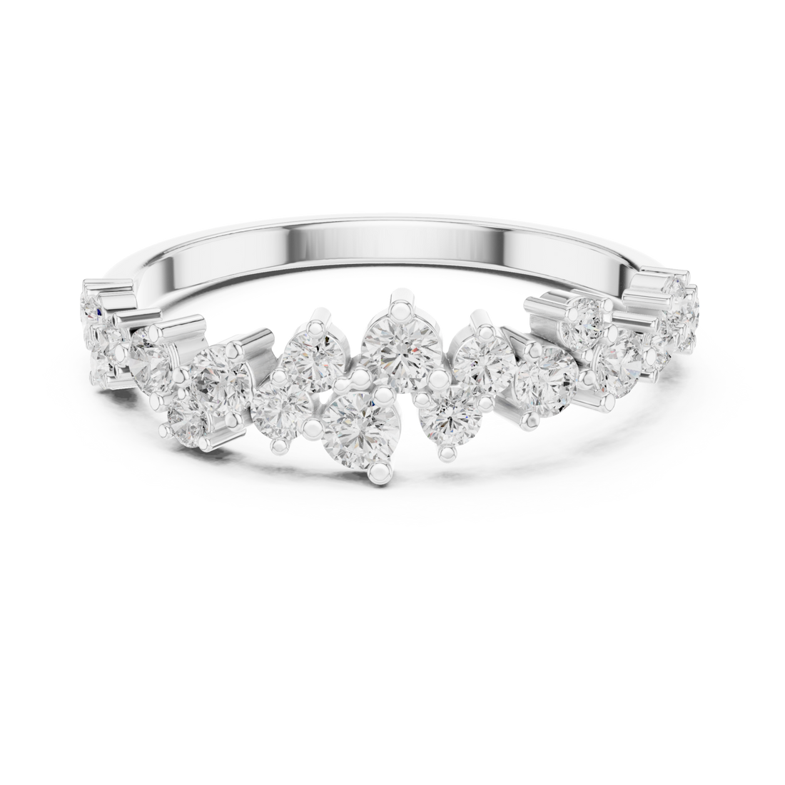  White Gold Dazzle Crown Eternity Ring Right View