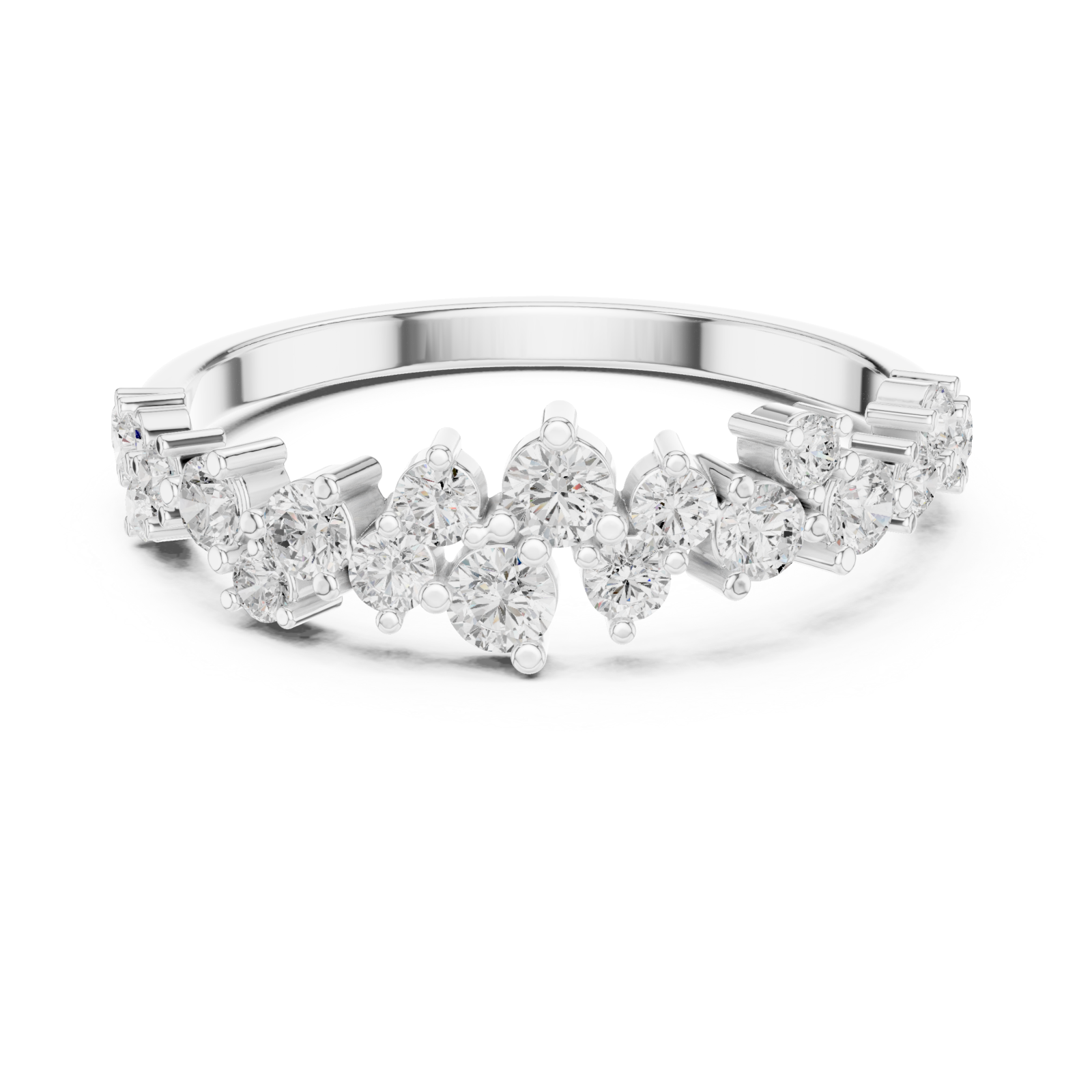  White Gold Dazzle Crown Eternity Ring Front View