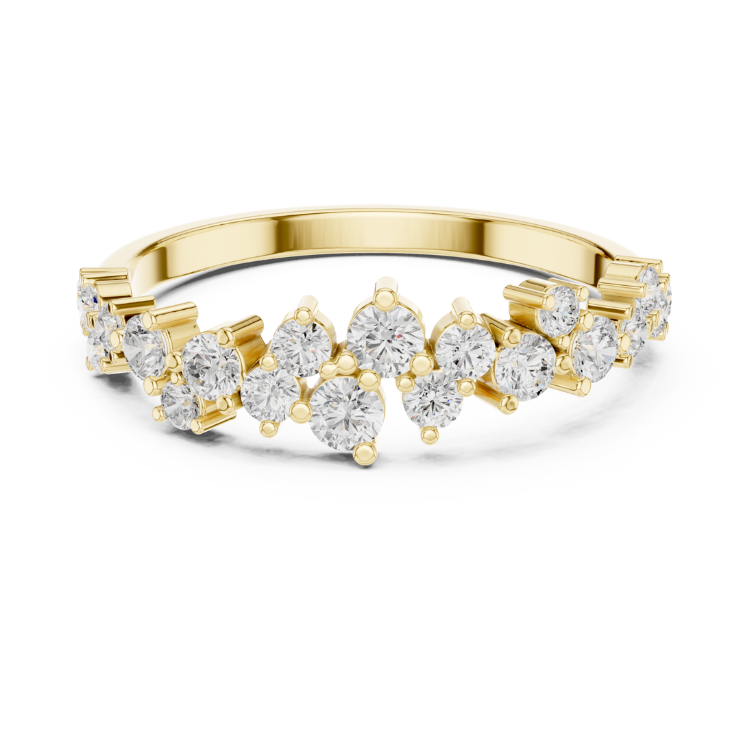 Gold Dazzle Crown Eternity Ring Right View