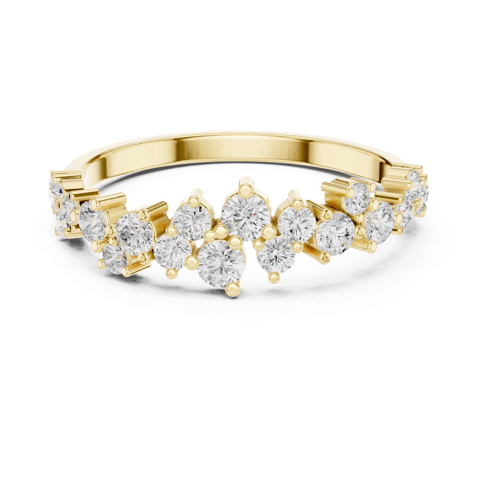  Gold Dazzle Crown Eternity Ring Front View