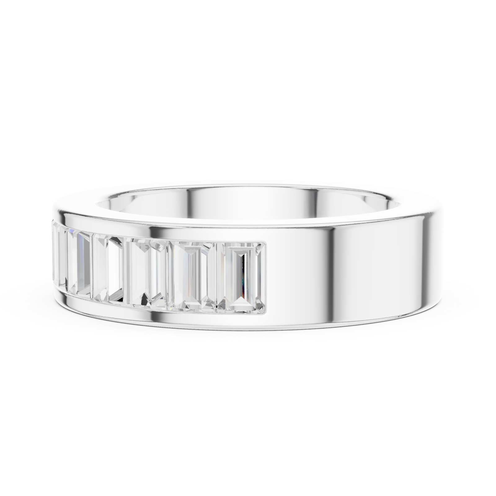  White Gold Timeless Aura Bar Set Band Side View