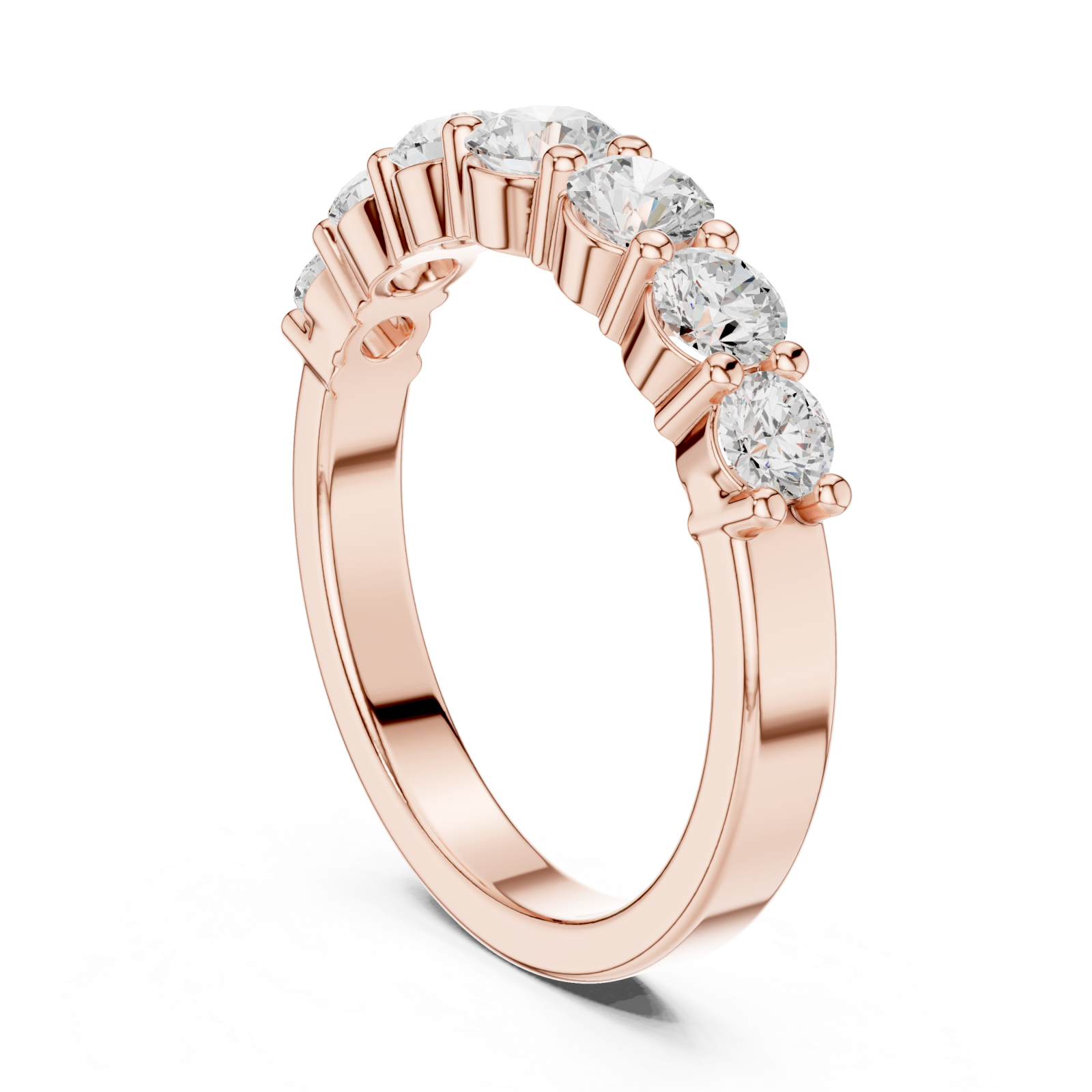 Rose Gold Modern Grace Band Ring Left View