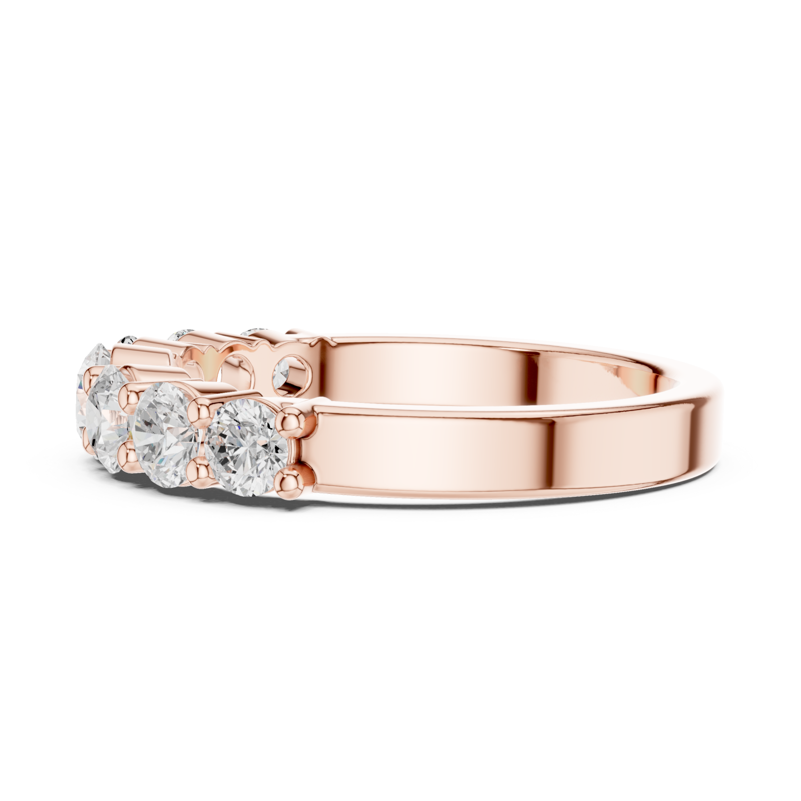  Rose Gold Modern Grace Band Ring Side View