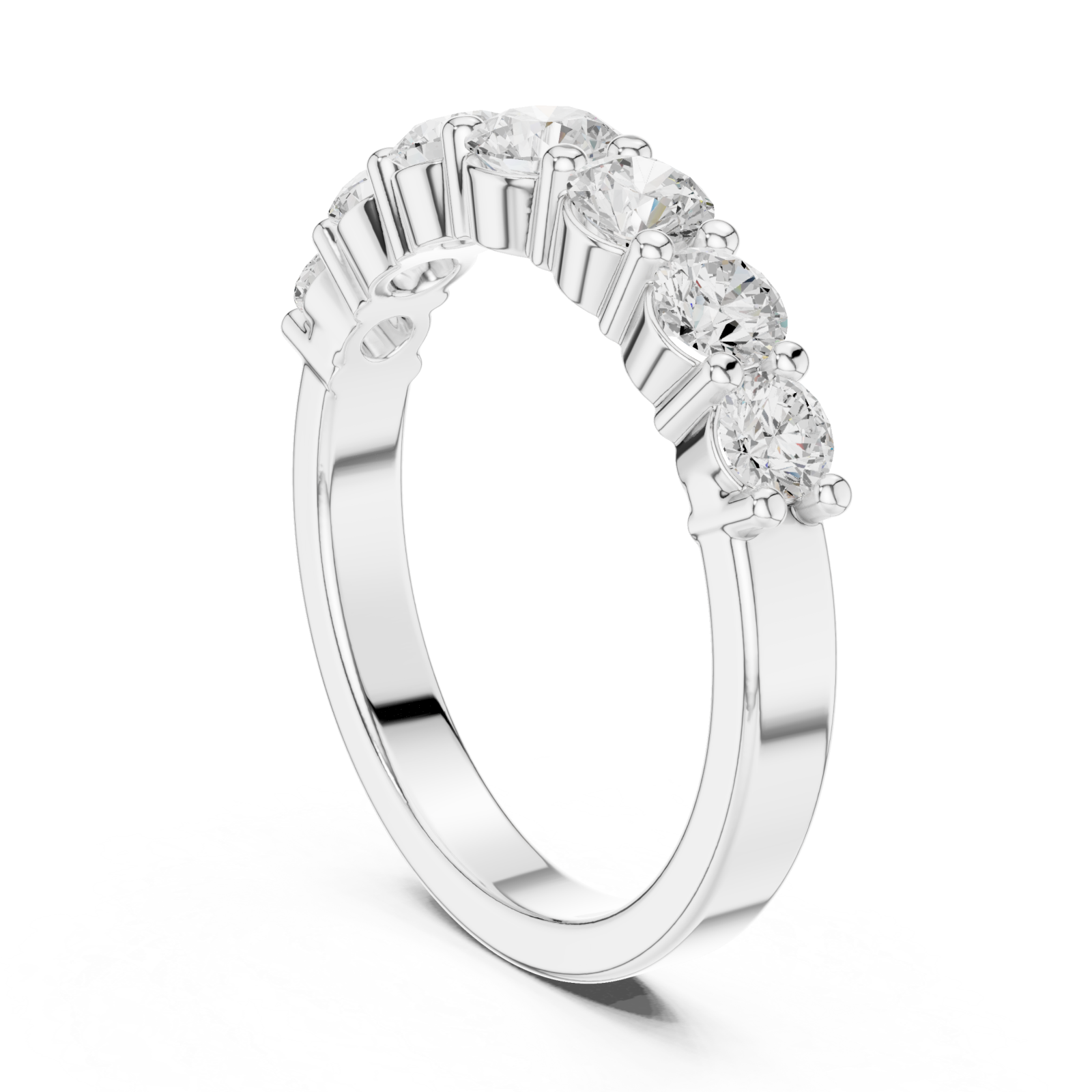  White Gold Modern Grace Band Ring Left View
