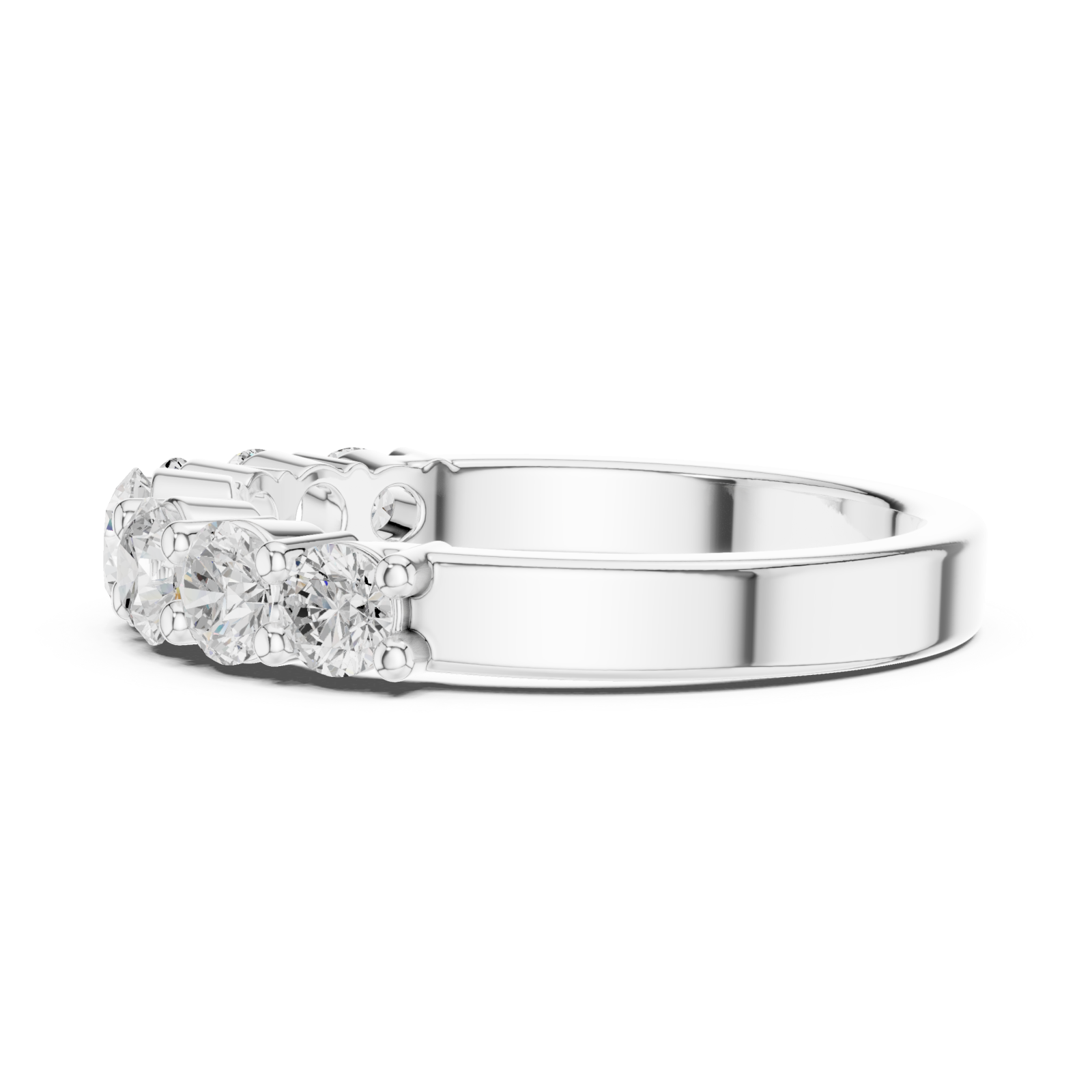  White Gold Modern Grace Band Ring Side View