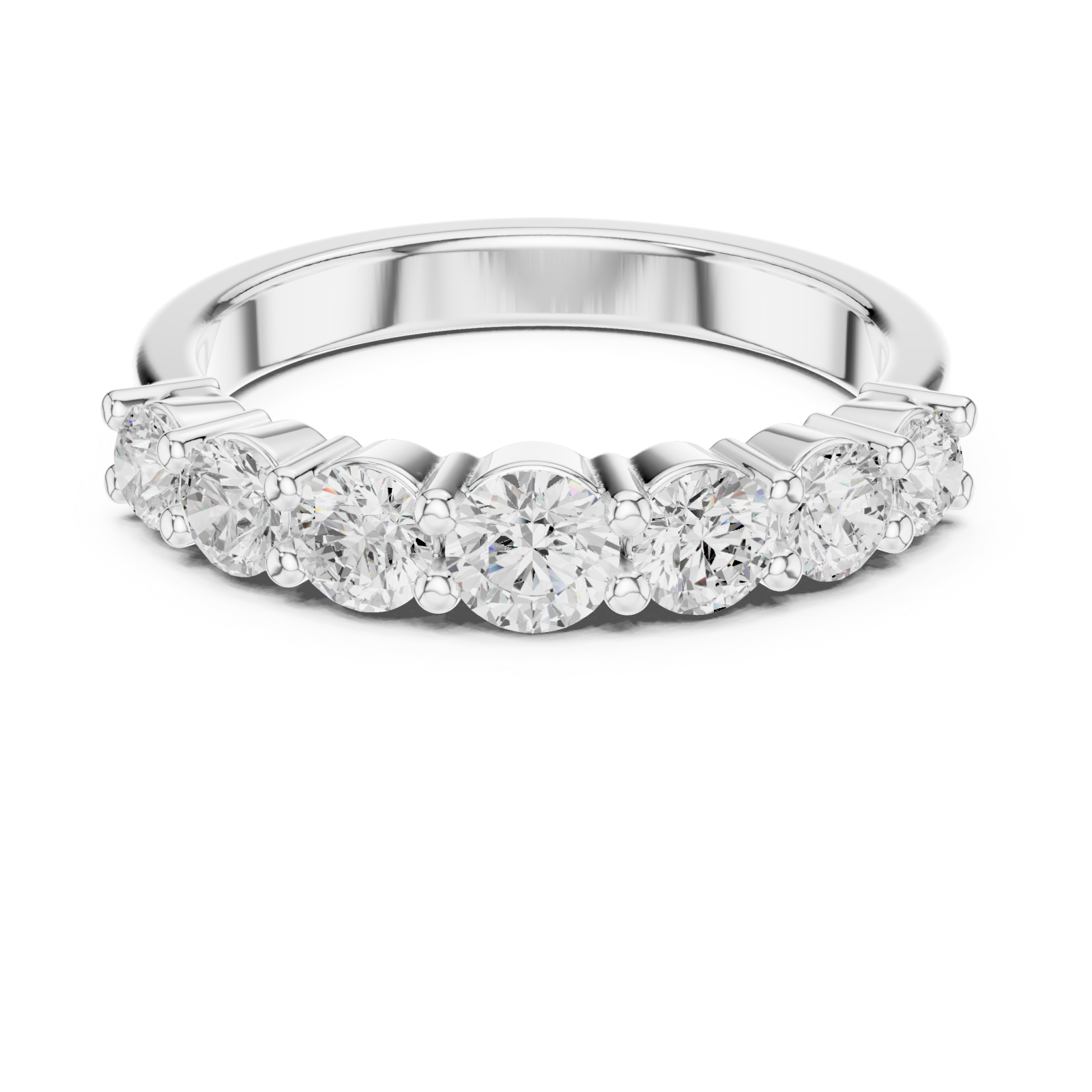  White Gold Modern Grace Band Ring Front View