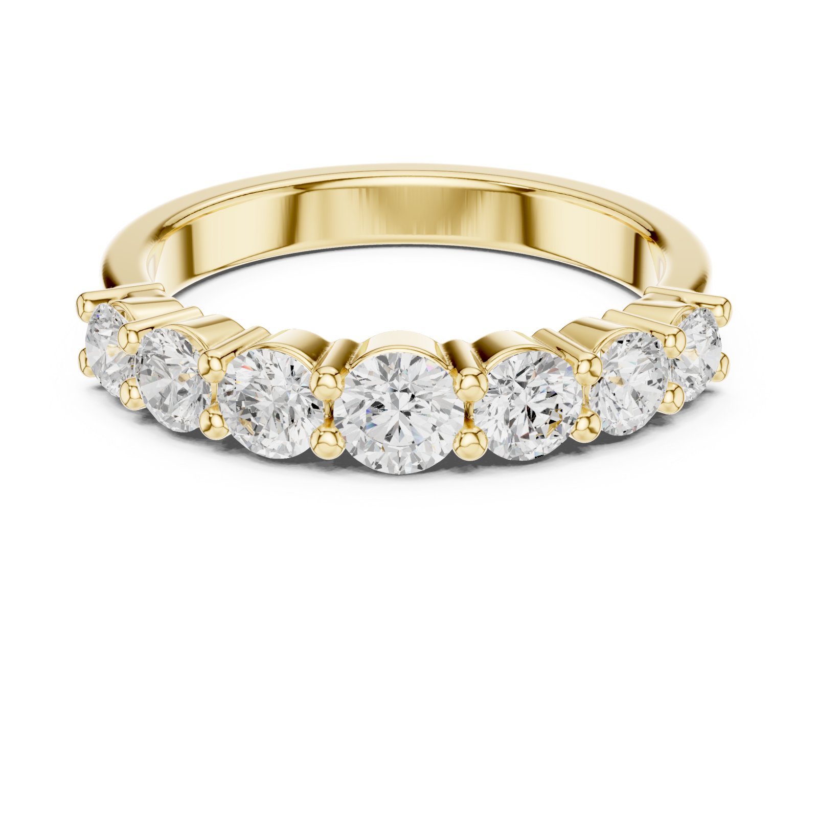  Gold Modern Grace Band Ring Front View