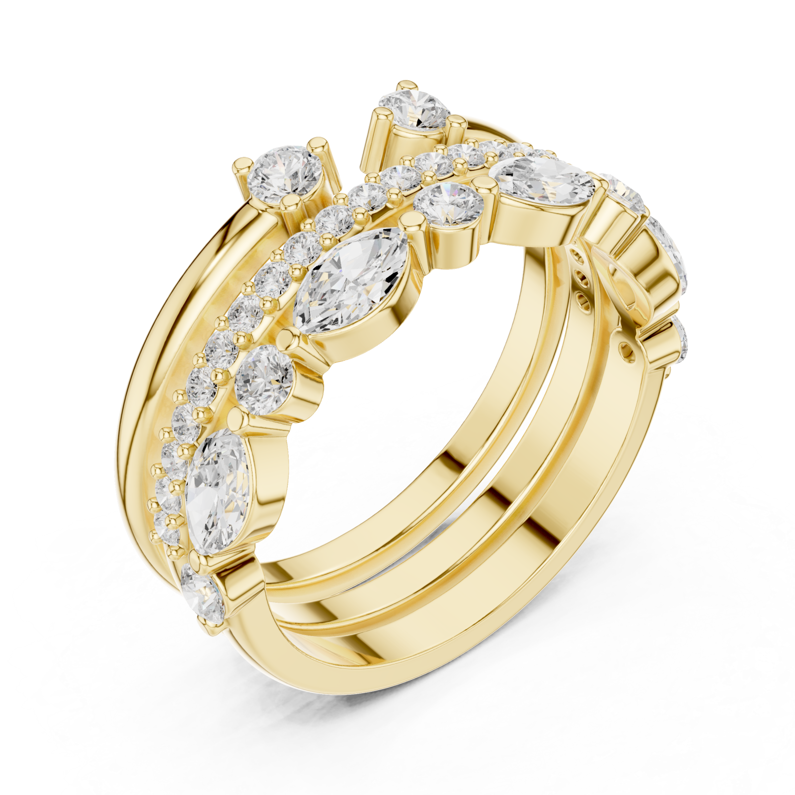 Gold Lustrous Petal Symphony Classic Ring Right View