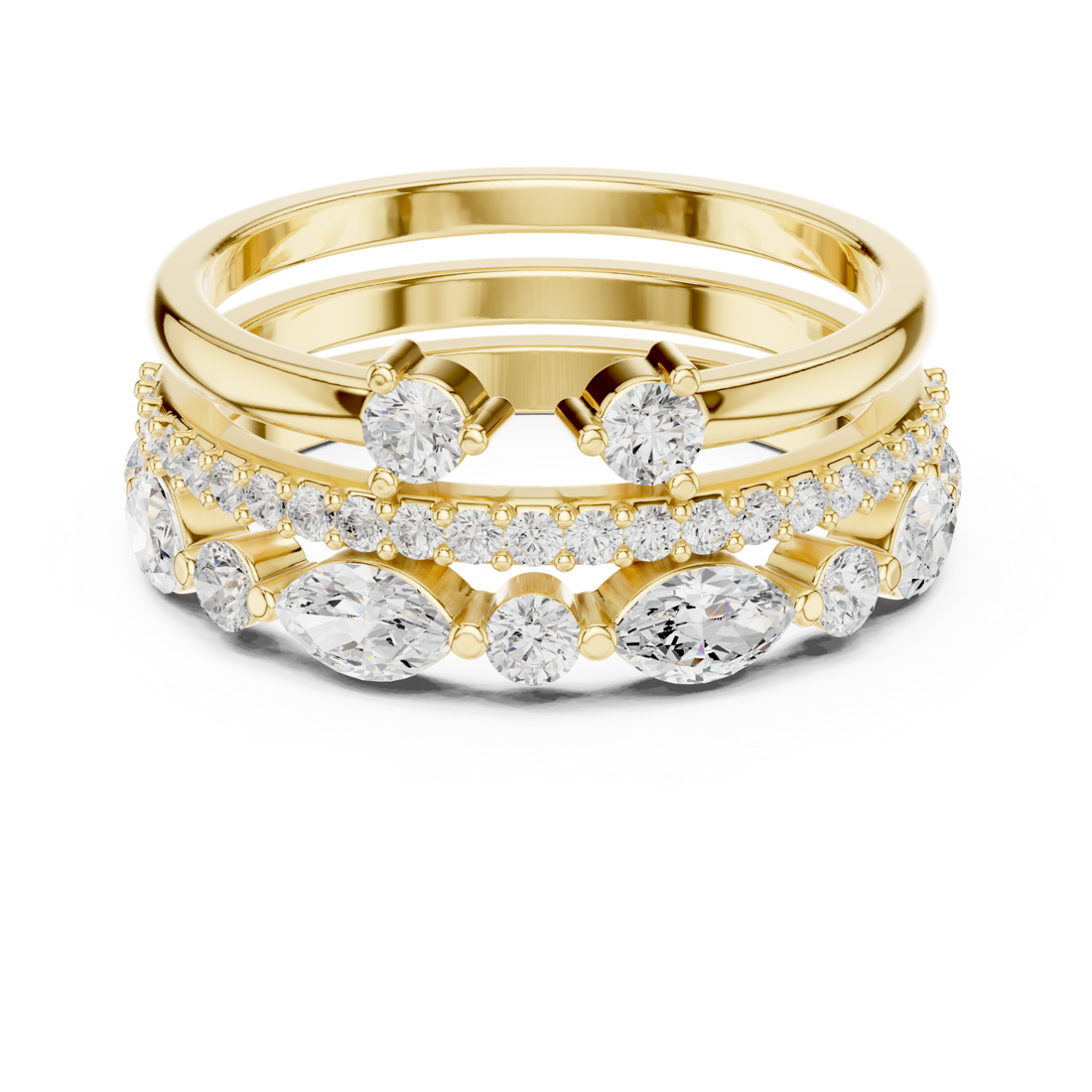 Gold Lustrous Petal Symphony Classic Ring Right View
