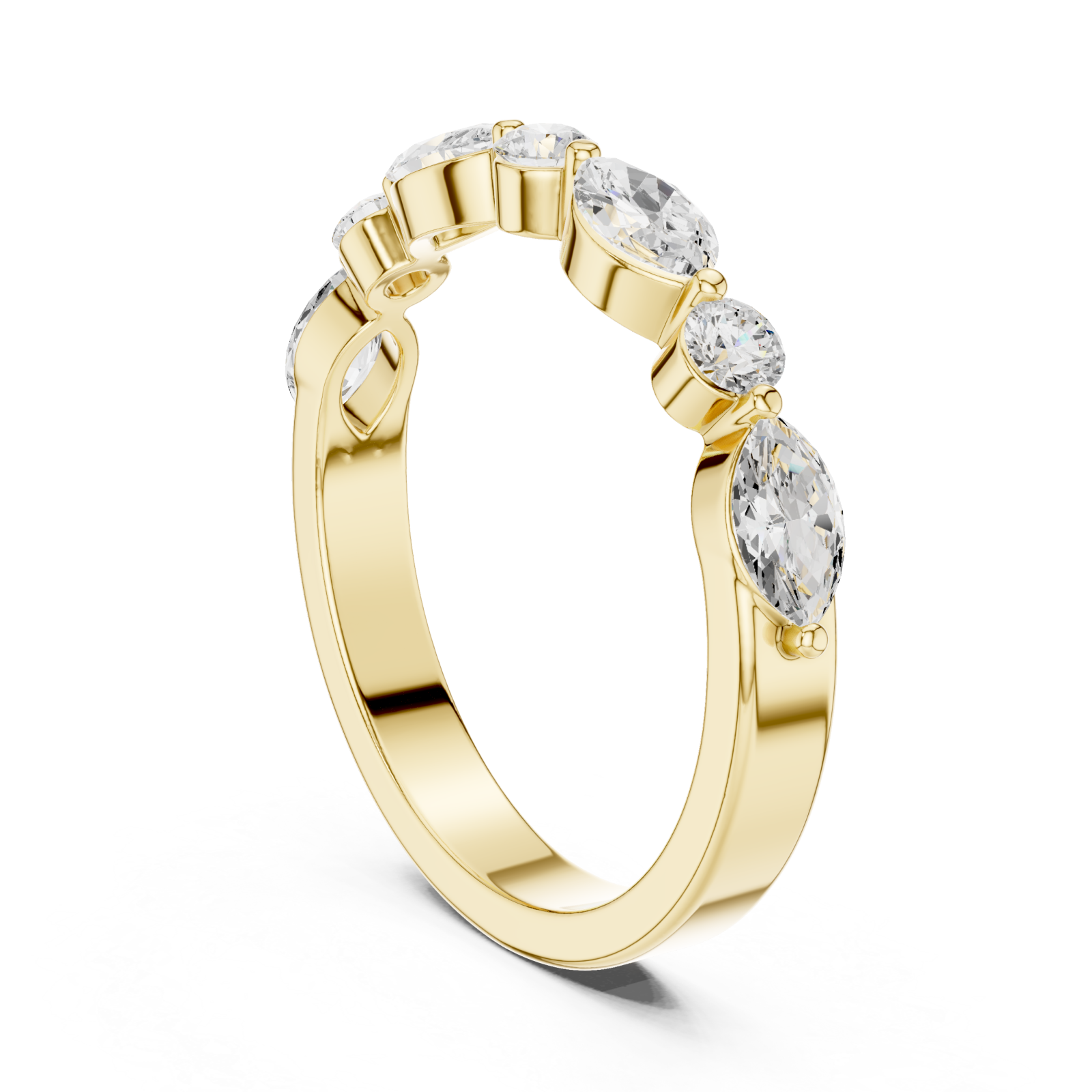  Gold Radiant Flair Marquise Accent Ring Left View