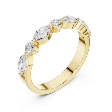 Gold Radiant Flair Marquise Accent Ring Right View