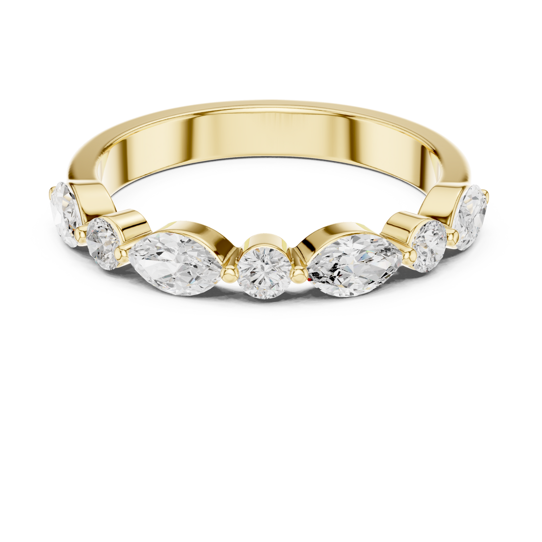 Gold Radiant Flair Marquise Accent Ring Right View